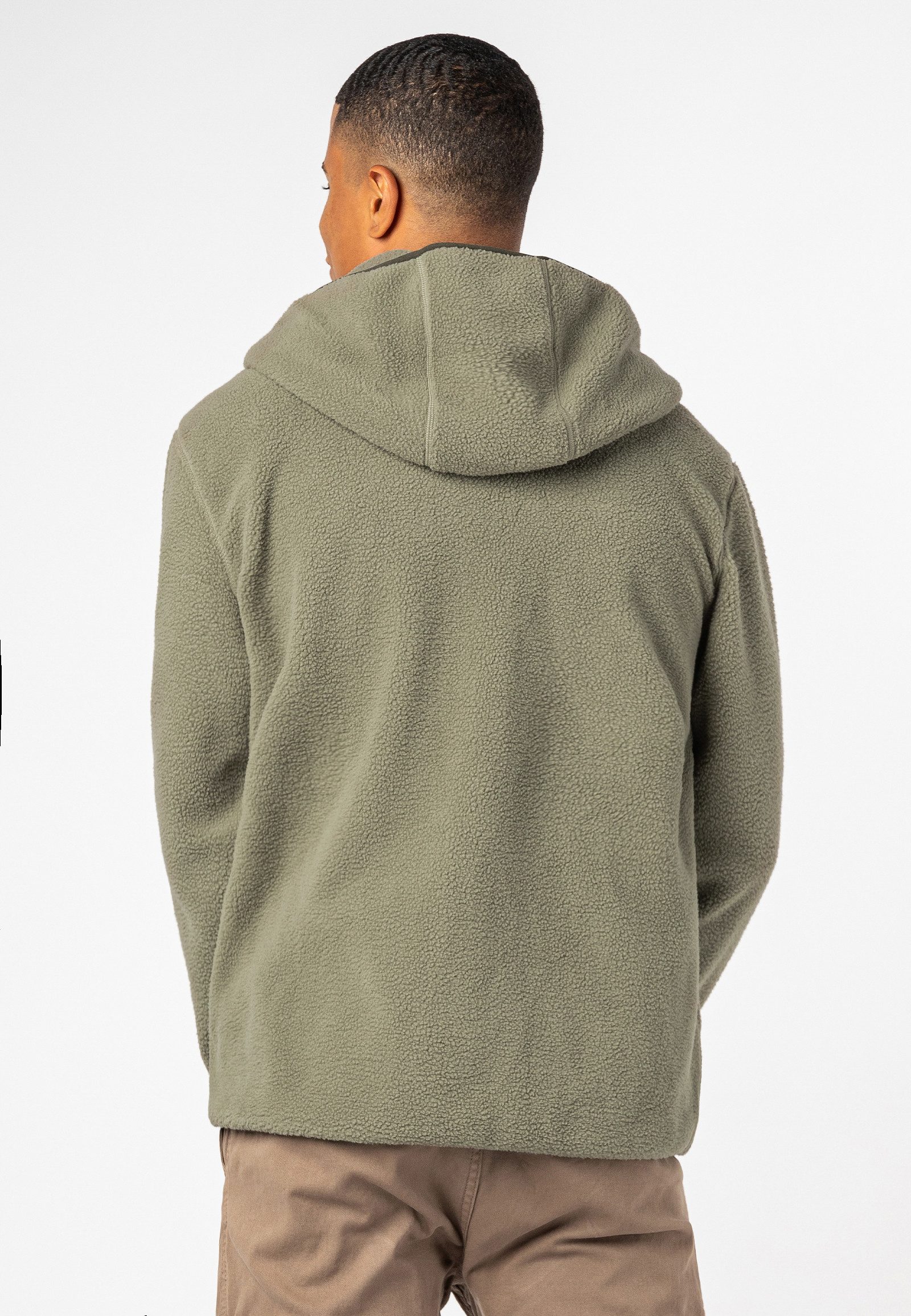 SUBLEVEL Fleecejacke Herren Teddyfleecejacke mit Brusttasche und Kapuze Fle günstig online kaufen