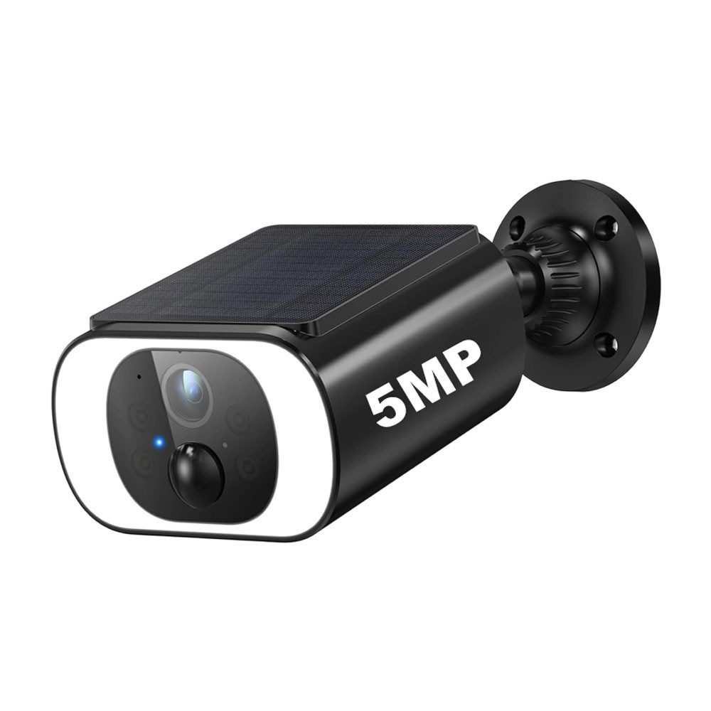 Topcony Überwachungskamera 5MP FHD Überwachungskamera Aussen Akku mit Solarpanel (Überwachung, Innenbereich Sicherheit, Aussen, Außenbereich Sicherheit, Innenbereich, Außenbereich, 100% Kabellose Kamera Überwachung Aussen Solar Flutlicht, 1-tlg., 2-Wege-A