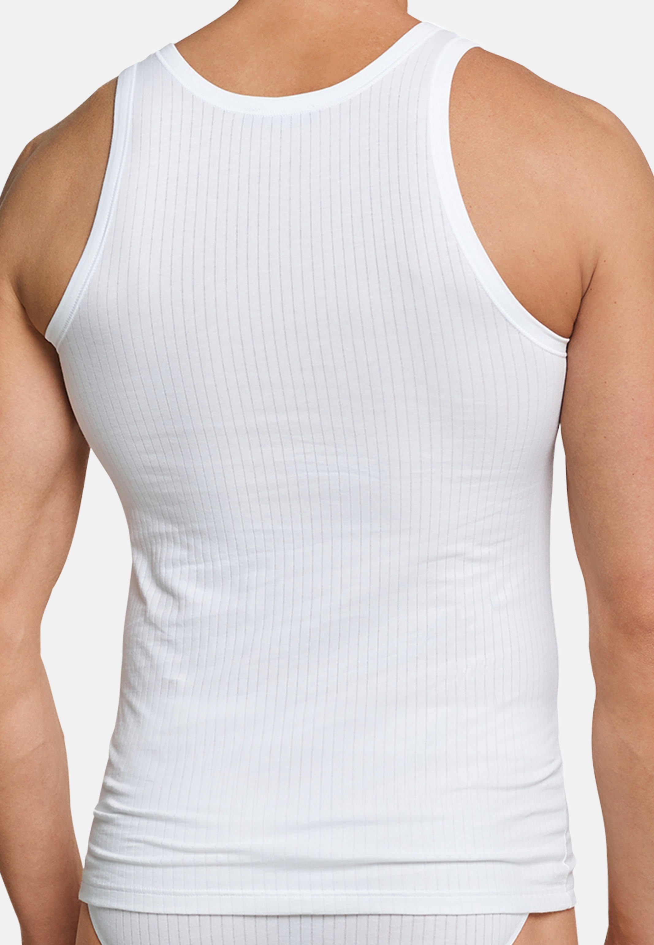 4-St) Unterhemd (Spar-Set, / Unterhemd und Tanktop - - Cotton Pack Schiesser Flexibel Essentials Baumwolle Authentic formstabil 4er Weiß