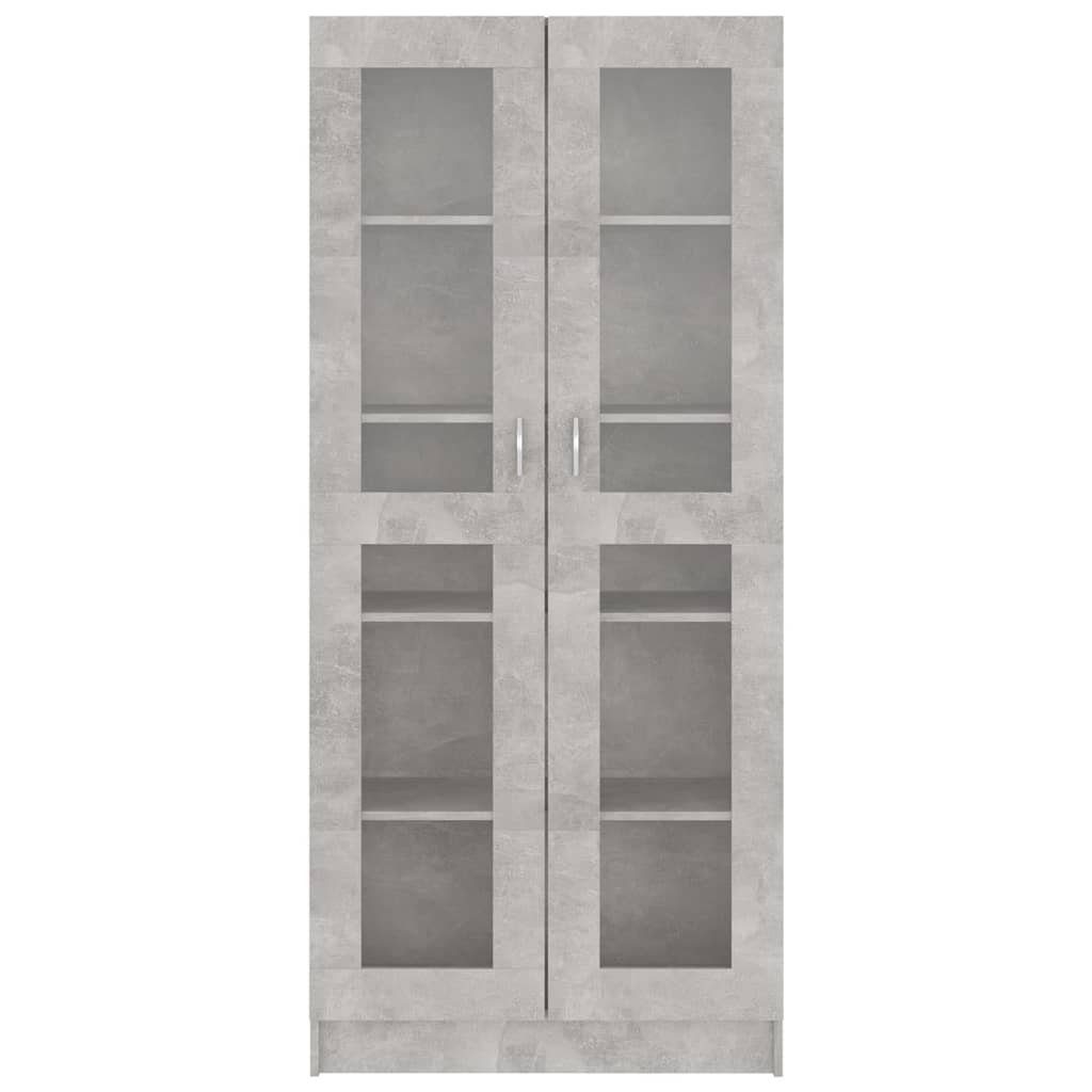 Bücherregal Vitrinenschrank Holzwerkstoff furnicato Betongrau cm 82,5x30,5x185,5