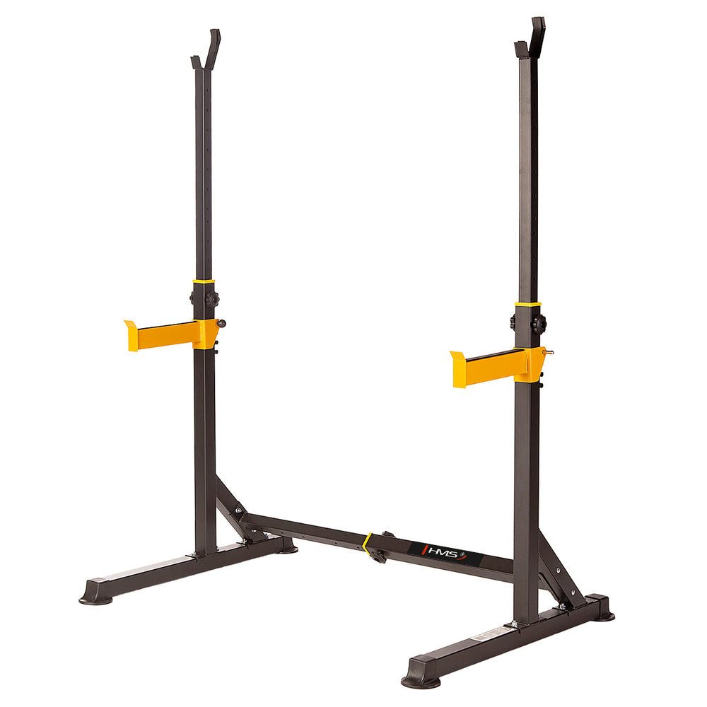 HMS Langhantelständer Kniebeugenständer Bankdrückständer Trainingsständer, (Spar-Set, 1-St., 93 x 129 cm stabil), höhenverstellbar, breitenverstellbar, Sicherungsablagen