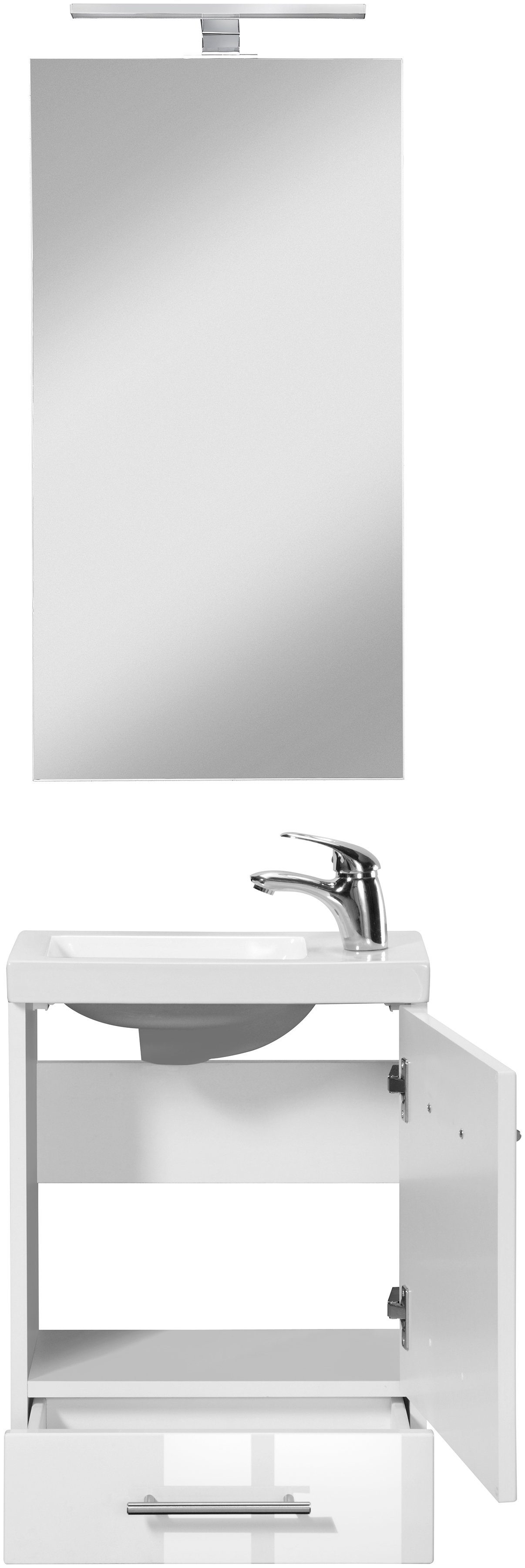 welltime Trento vanity set, various designs and colors, (set of 4), bathroom furniture, 40cm wide, SlimLine guest bathroom/guest WC