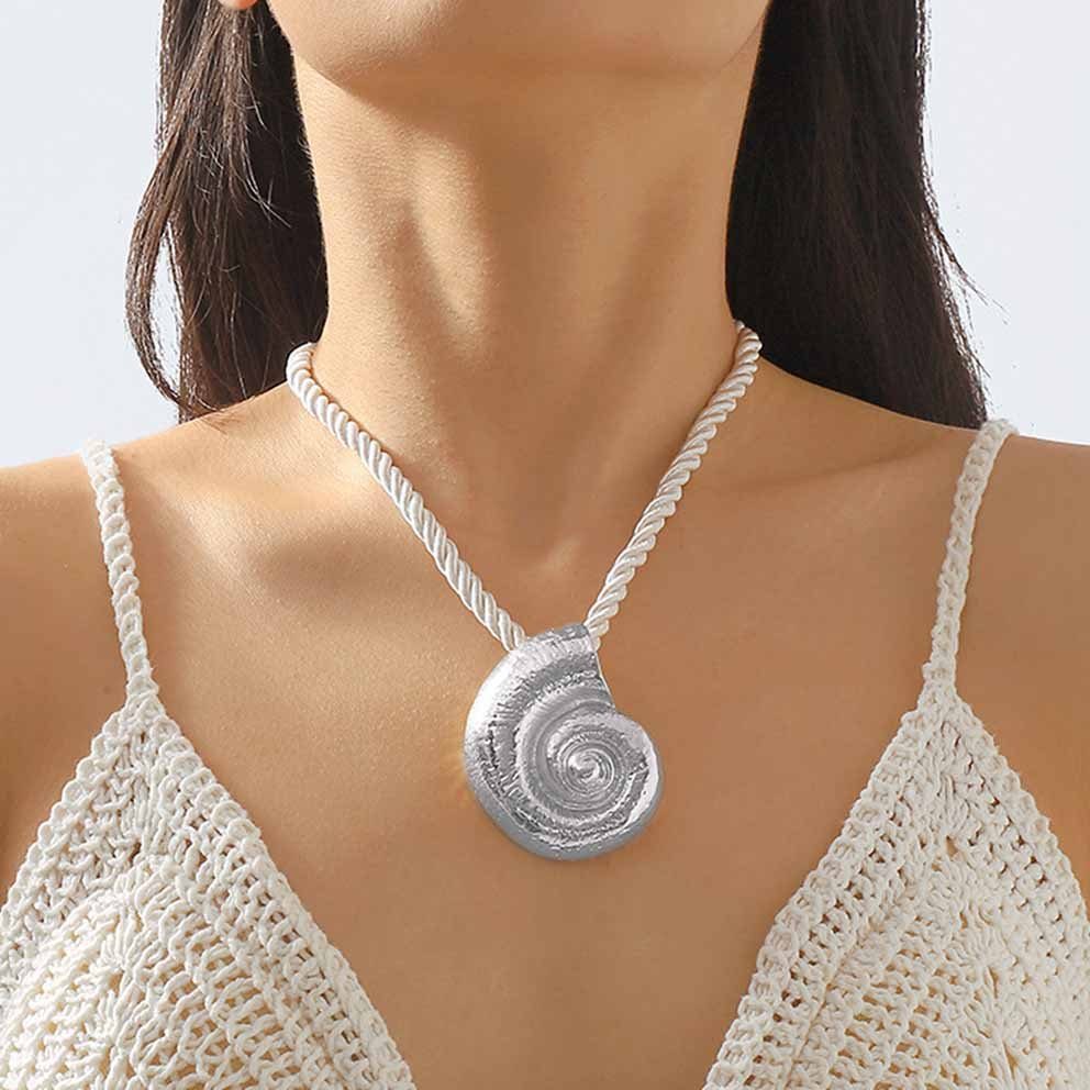SRRINM Metall Choker Halskette Spirale Form Frauen für