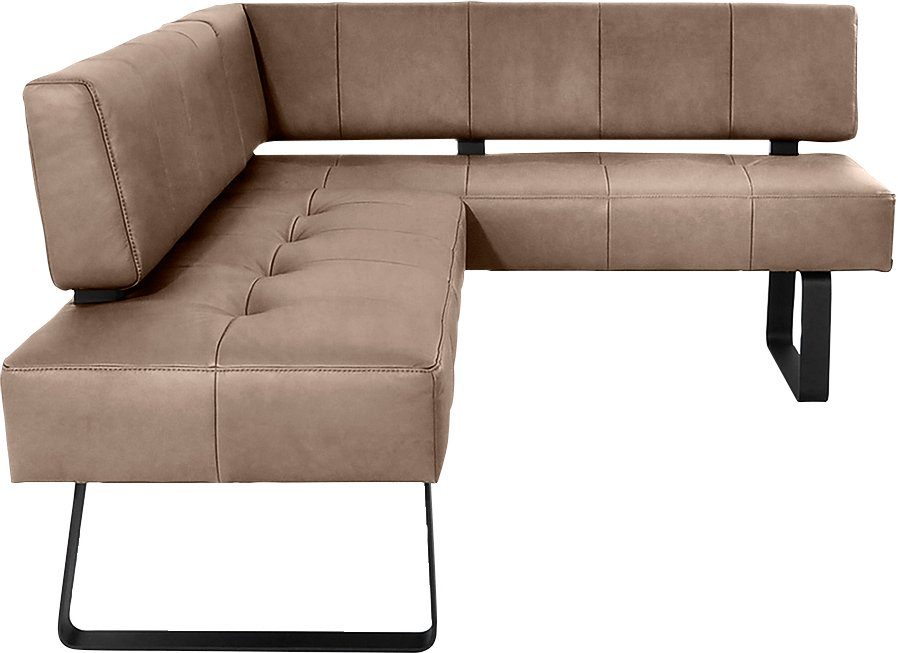 K+W Komfort & Wohnen Eckbank Spider II, Sitzsteppung, bequem durch Sandwichbauweise, 2 Stellmaße