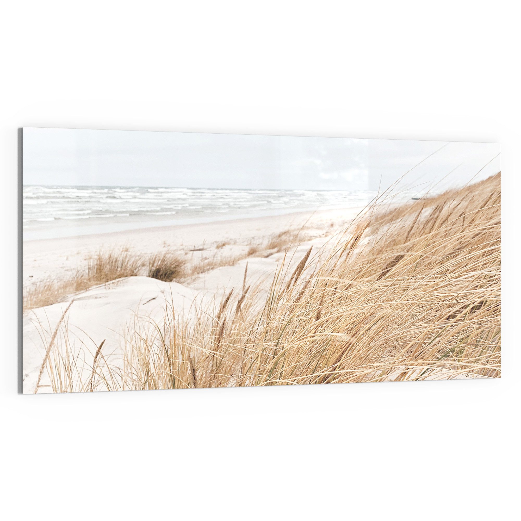 DEQORI Glasbild 'Winterstrand Stille', 'Winterstrand Stille', günstig online kaufen