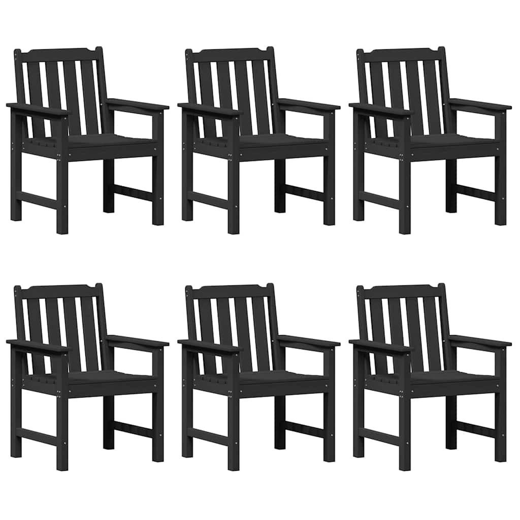 Gartenstuhl Gartenstuhl 6 stk. Schwarz Polyethylen
