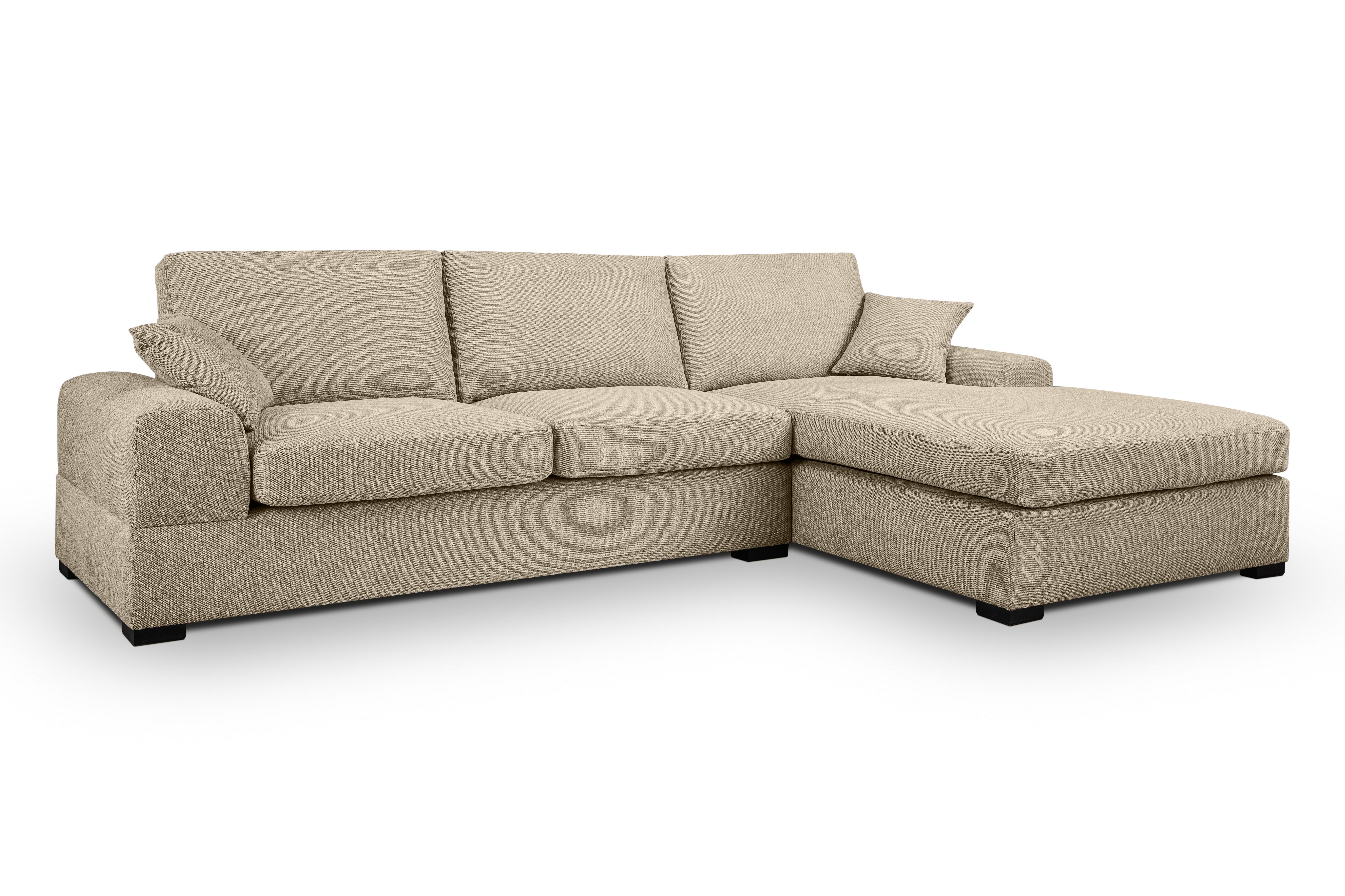 furnling Ecksofa Velia, inkl. Zierkissen 2 Teile, gemütliches Sofa in L-Form mit Strukturstoff, Breite 308 cm