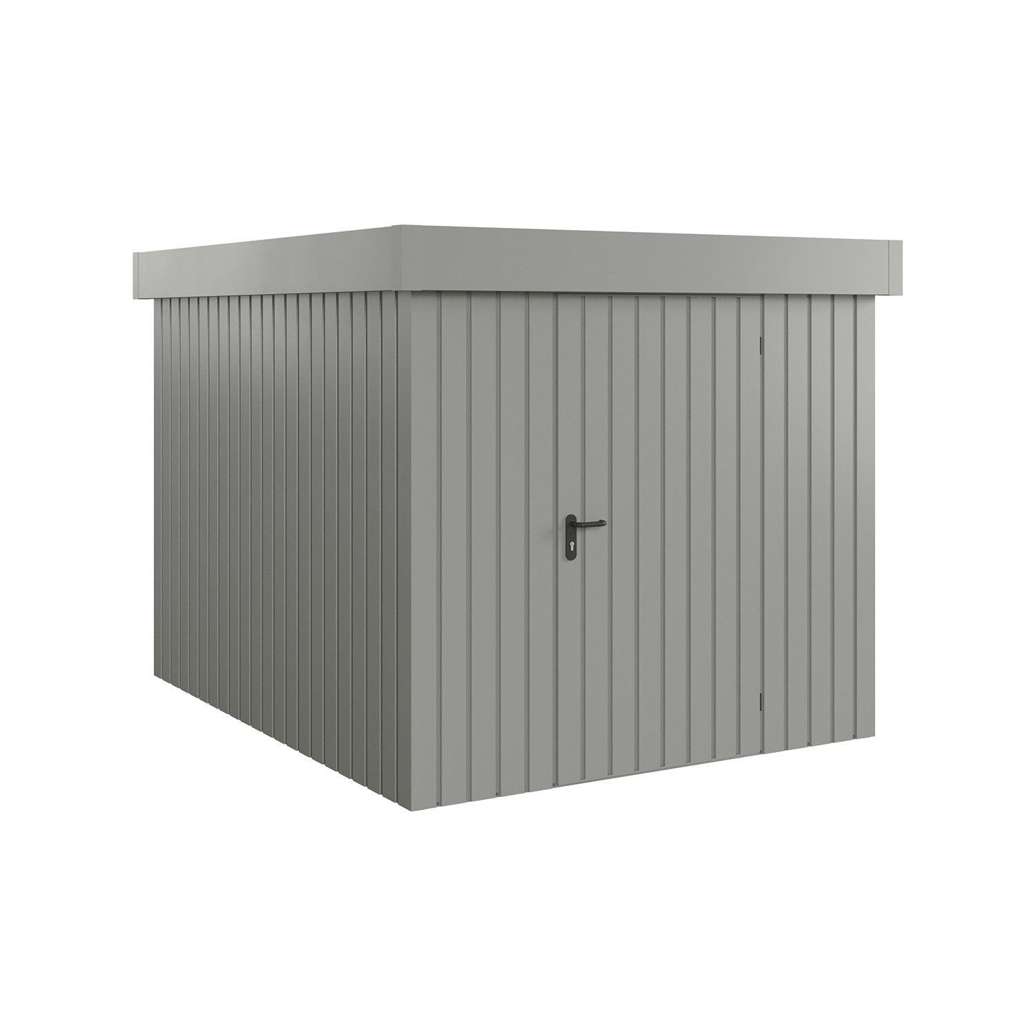 Hörmann Ecostar Gerätehaus Metall-Gerätehaus "Euroline Trend", BxT: 214x262 cm, mit Flachdach, graualuminium, 1-flüglige Tü