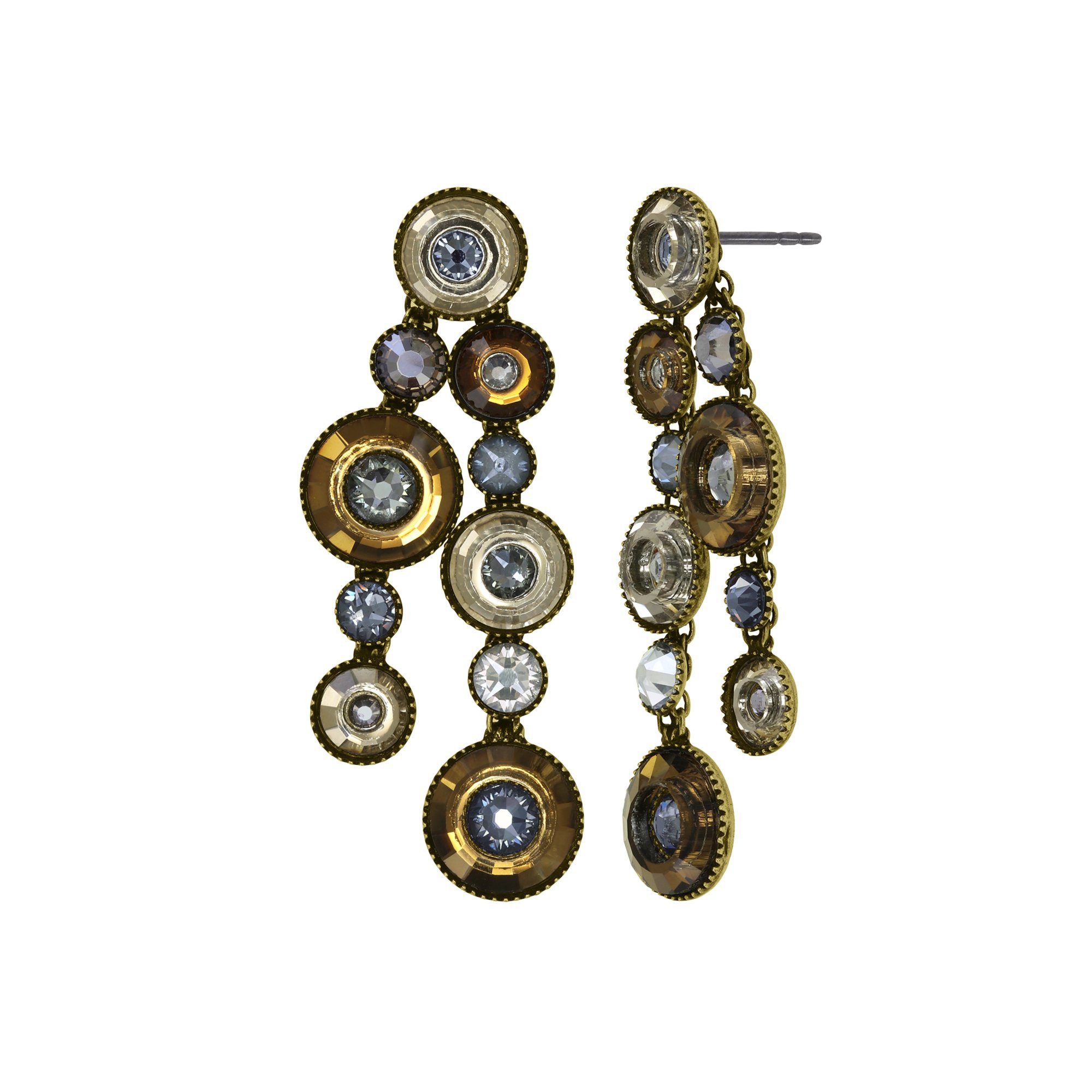 KONPLOTT Paar Ohrstecker KONPLOTT Ohrstecker Ohrringe Donutissima braun grau antik Messing