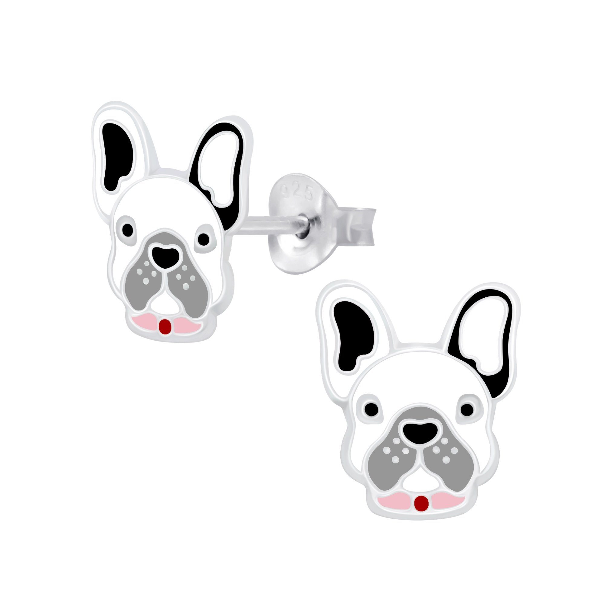 schmuck23 Paar Ohrstecker Kinder Ohrringe Hund 925 Silber, Kinderschmuck Mädchen Geschenk echte Silberohrringe