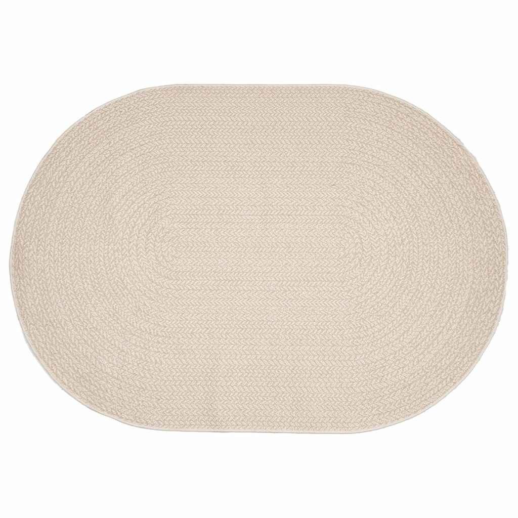 vidaXL Teppich Teppich ZIZUR Creme 200 x 140 cm Polypropylen, Oval