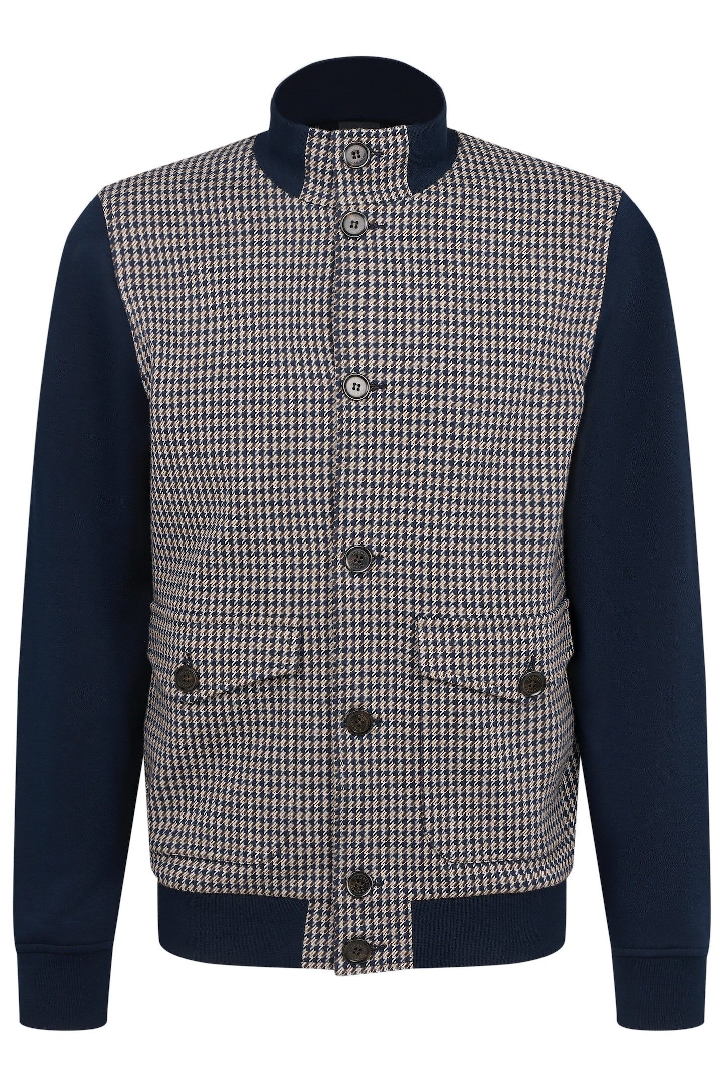 bugatti Sweatjacke mit Collegekragen