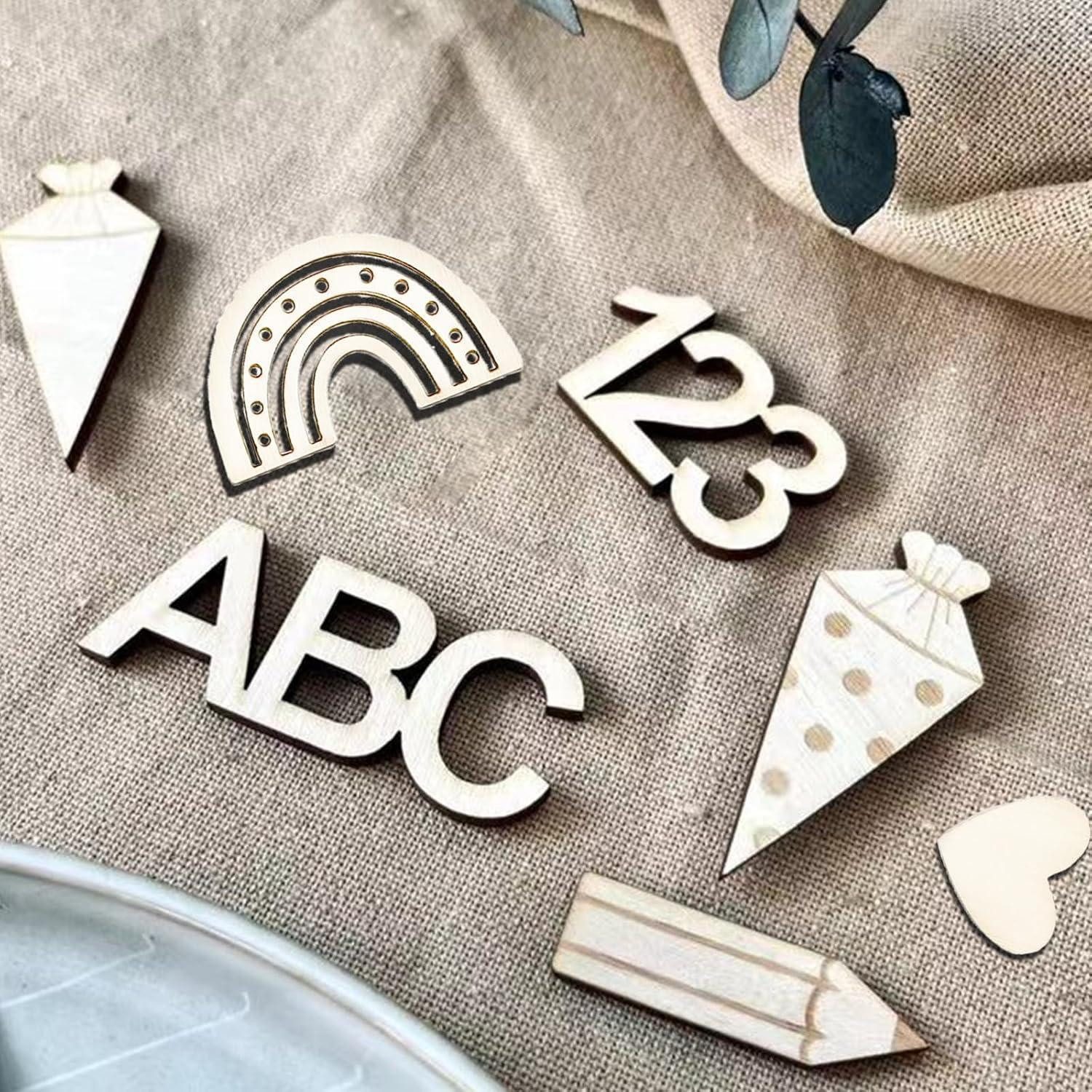 LuxusKollektion Konfetti 70 Stück Schulanfang Deko Holz Einschulung Streudeko Tischdeko Kinder