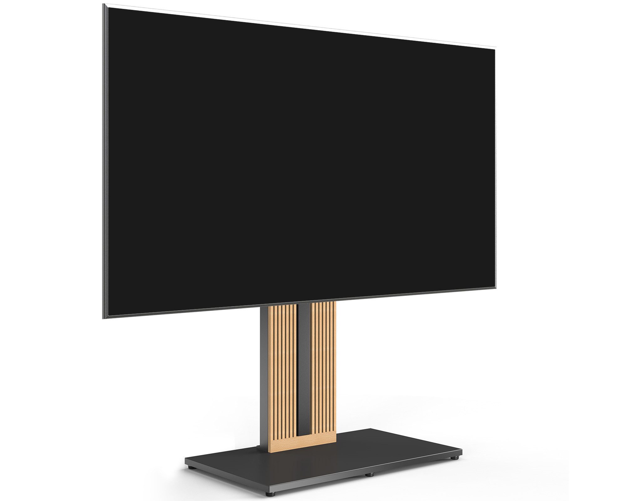 FITUEYES TV-Ständer aus Holz, mit höhenverstellbarer Ablage, ±15° schwenkbar, 55-88 Zoll, (bis 88,00 Zoll, höhenverstellbar, mit Kabelmanagement)