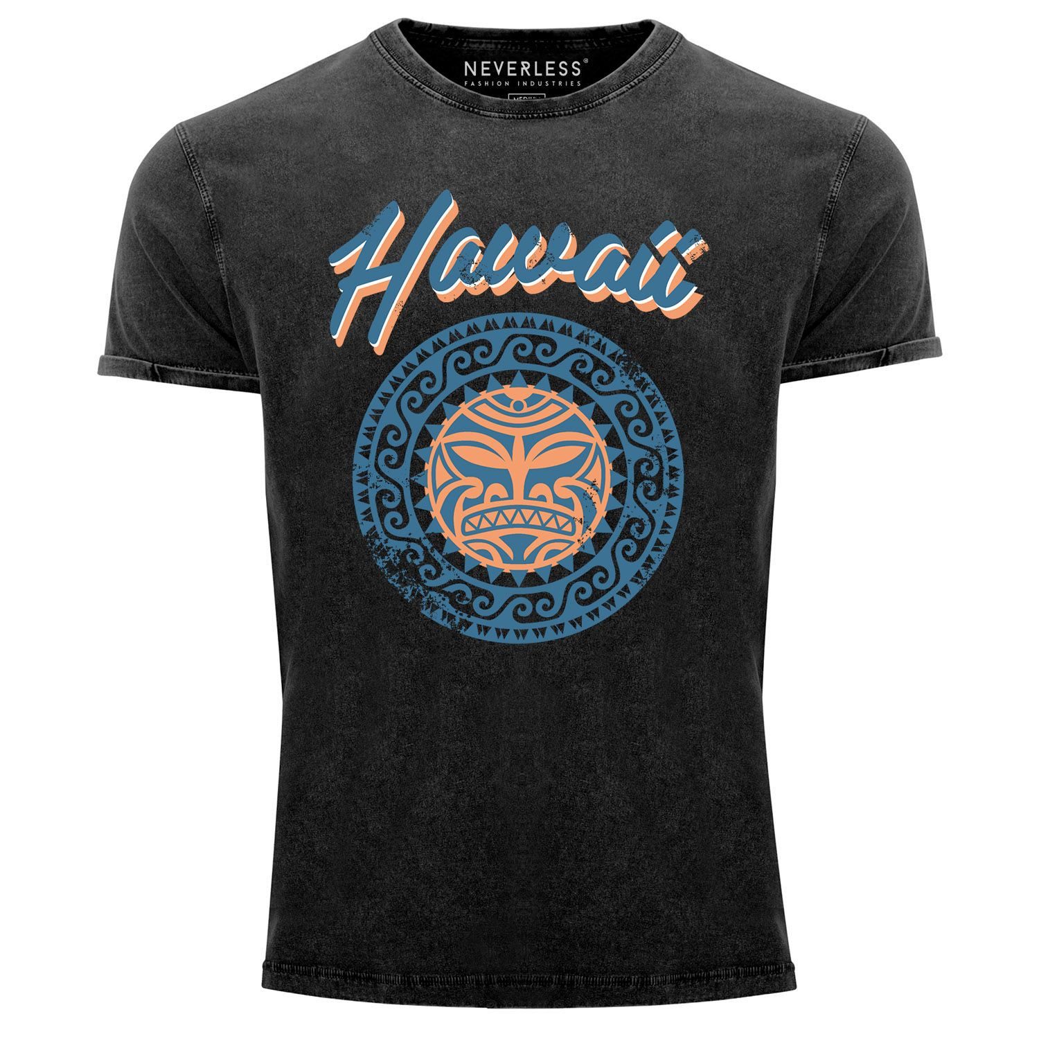 Neverless Print-Shirt Herren T-Shirt Hawaii Tattoo günstig online kaufen