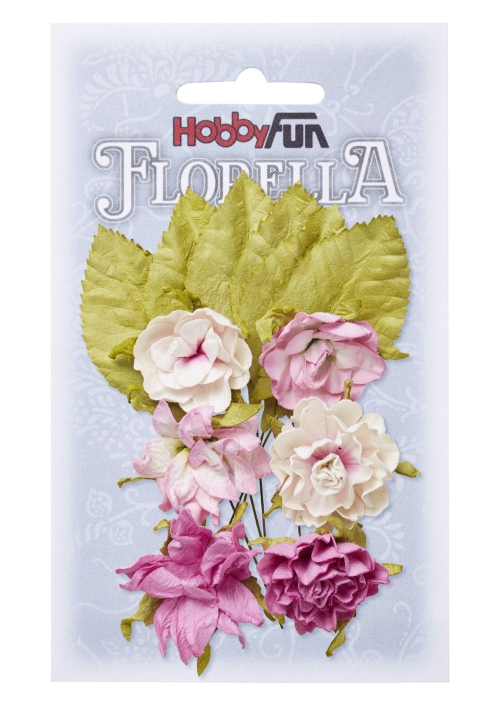 HobbyFun Dekofigur FLORELLA-Blüten Maulbeer-Papier & Blätter cm 3 aus