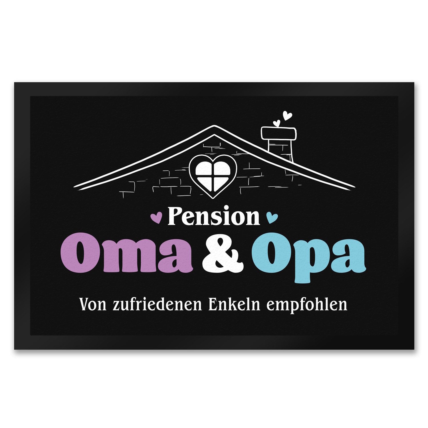 speecheese Fußmatte Pension Oma & Opa Fußmatte XXL in 50x75 cm mit Spruch Von zufriedenen
