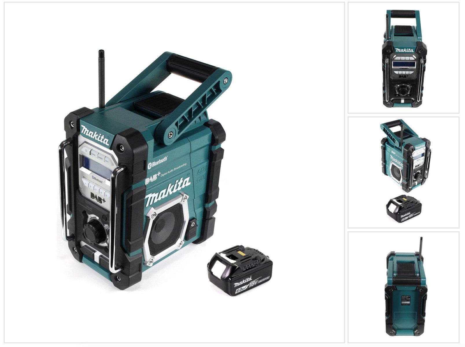 Makita DMR 112 G1 Akku Baustellen Radio 7,2 - 18V Bluetooth DAB+ + 1x 6,0Ah Baustellenradio