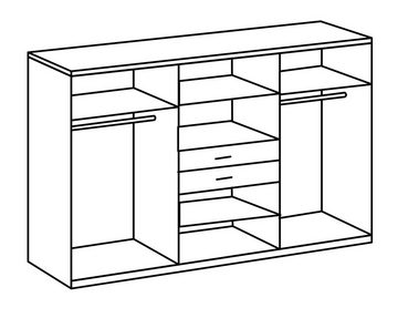 freiraum Kleiderschrank Vanea (BxHxT: 270x210x58 cm) in HICKORY OAK + GRAPHIT mit 8 Türen und 4 Einlegeböden