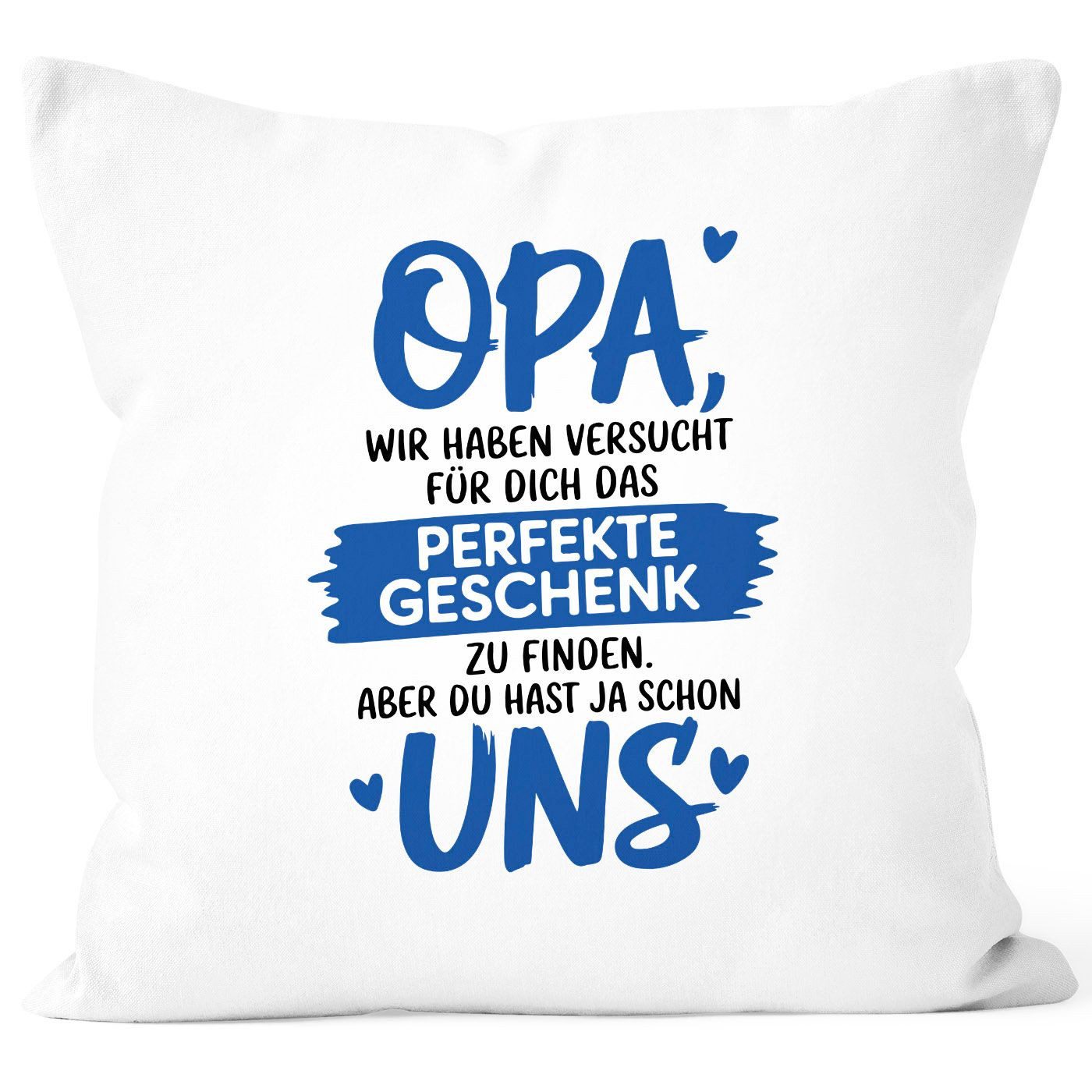 MoonWorks Dekokissen Kissen-Bezug Papa, Opa, Bonus Papa, Geschenk Weihnachten Geburtstag