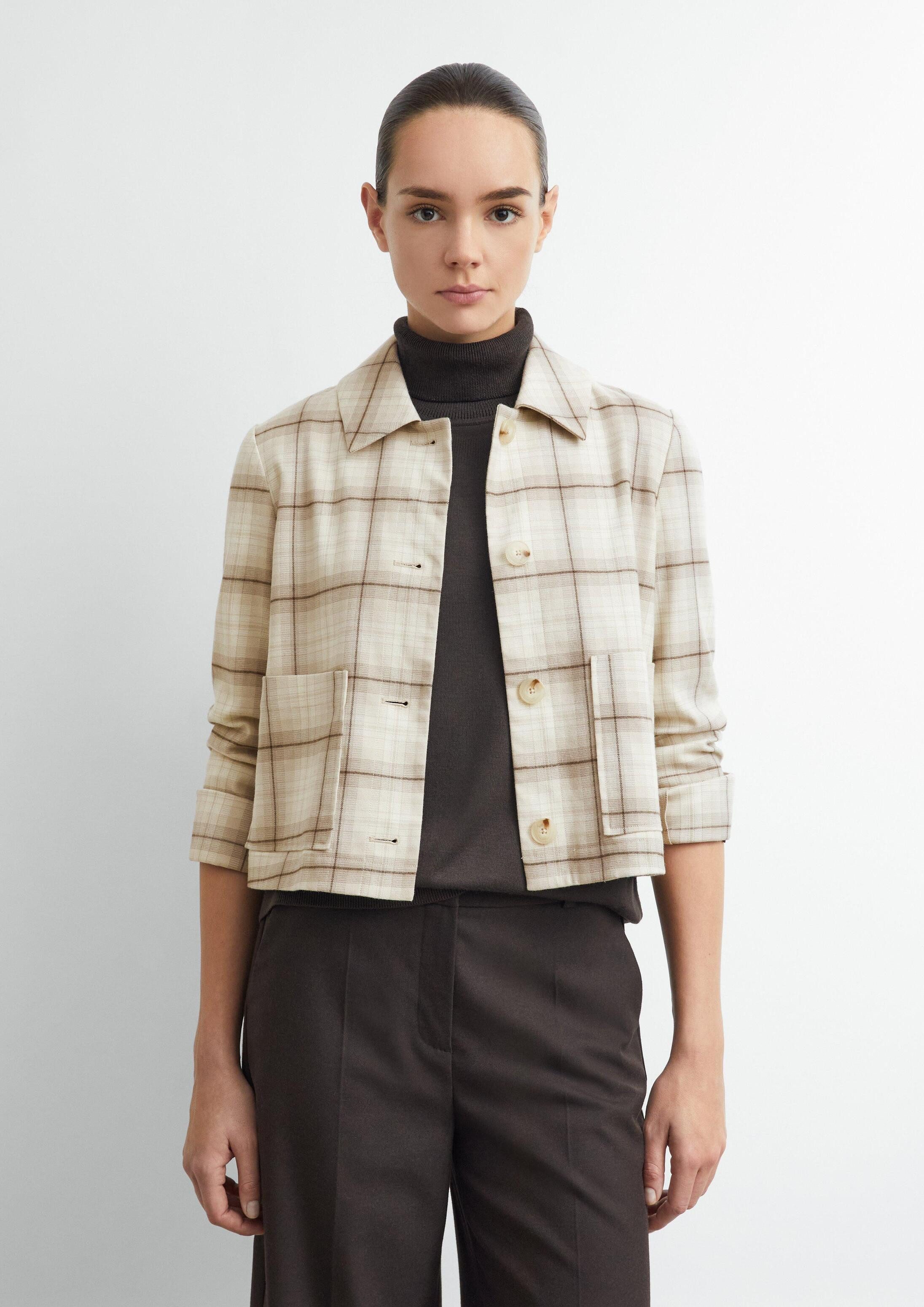 comma Hemdjacke Indoor-Jacke Kurze Flanneljacke