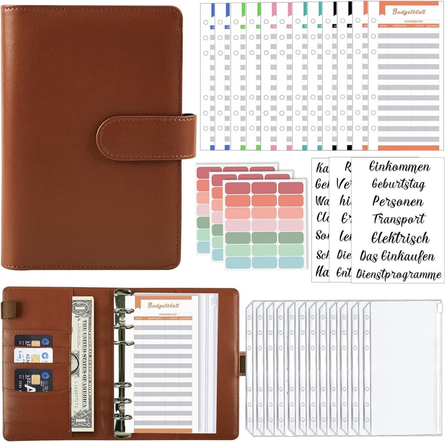 Notizbuch A6 Binder Budget Planner Deutsch Geld Organizer Budget Planer mit 12