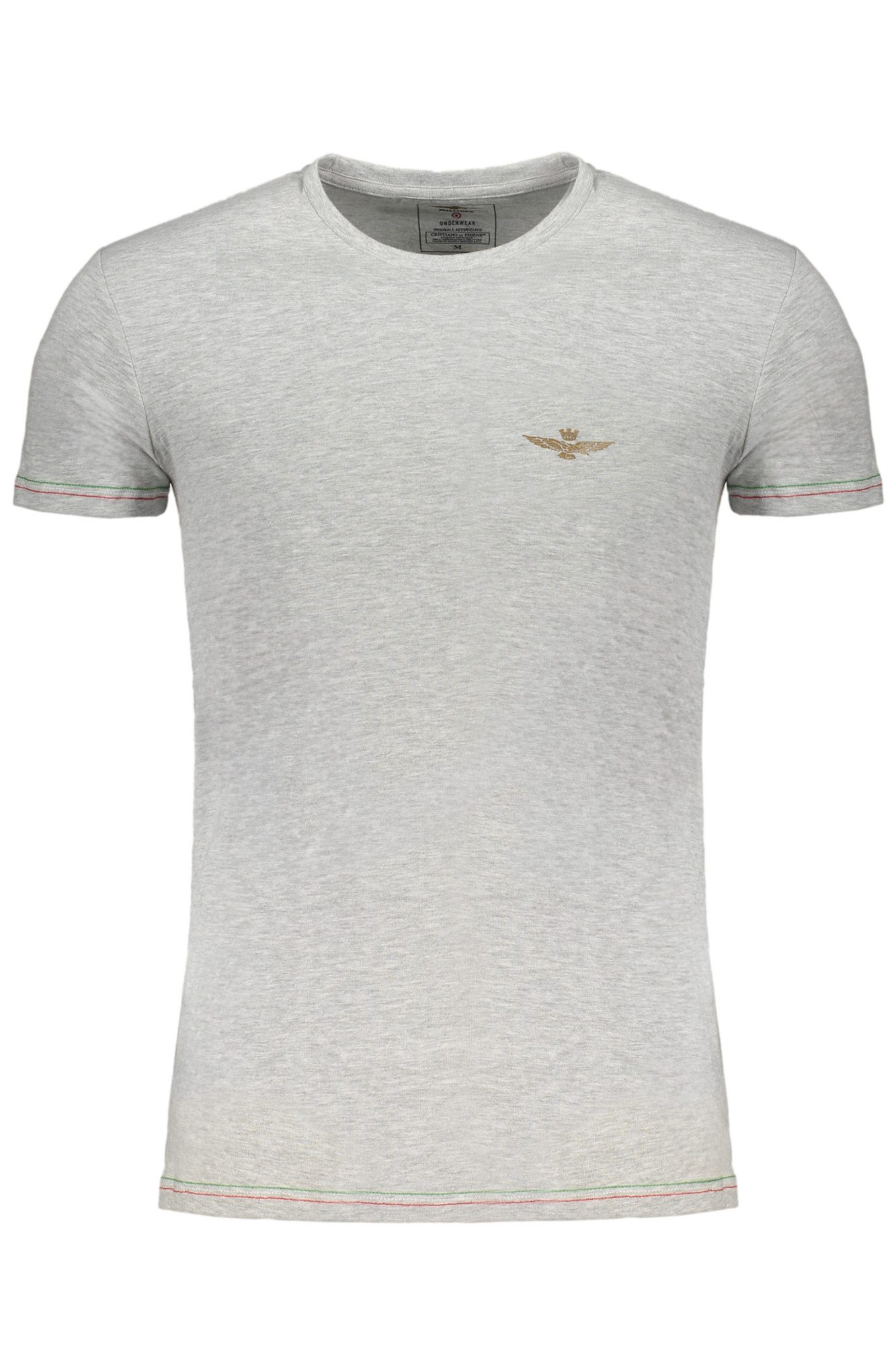 Aeronautica Militare T-Shirt Graues Herren T-Shirt mit Kontrastdetails und