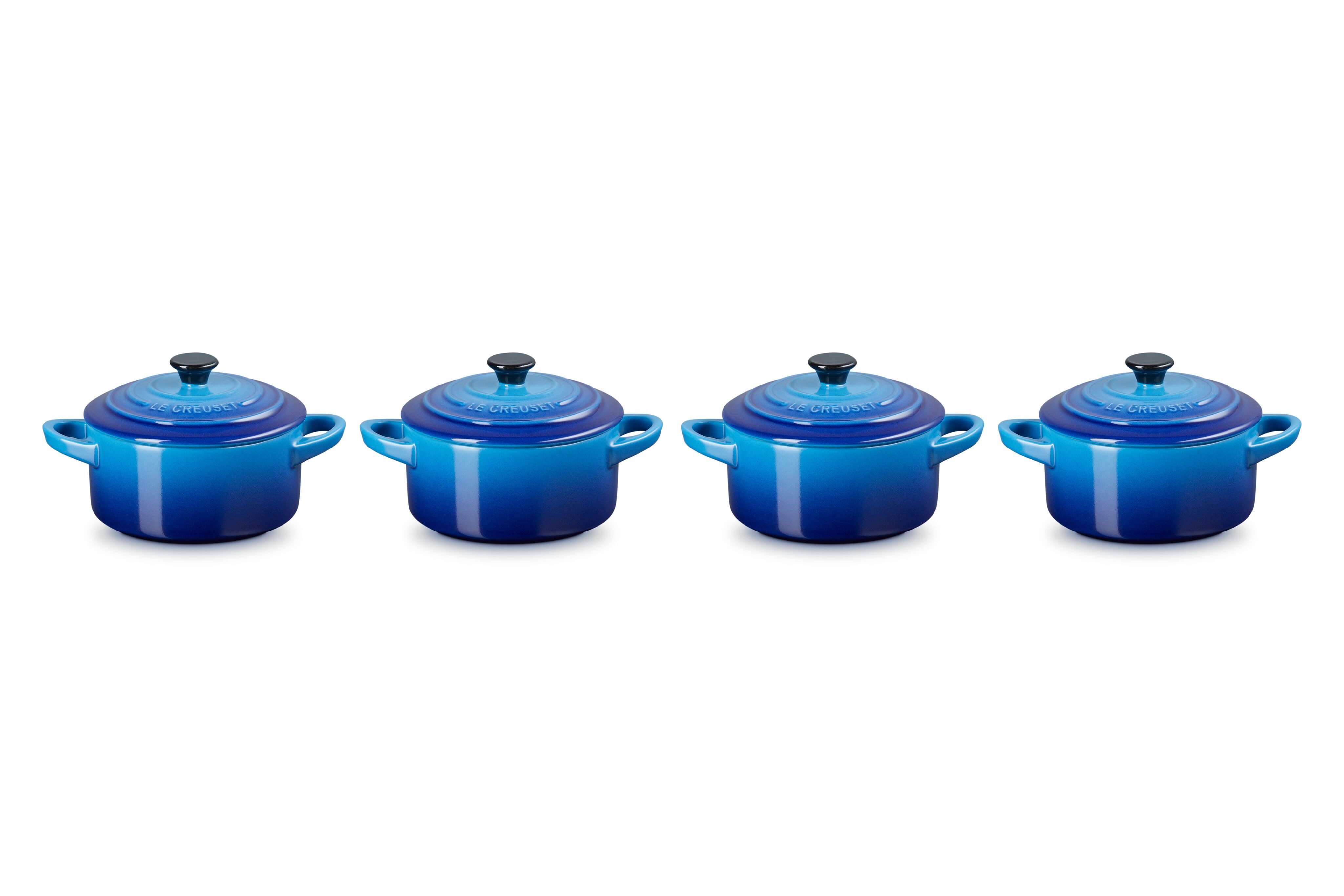 LE CREUSET Snackschale Mini Cocottes, je 200 ml, 10 x 5 cm, Steinzeug, (Set, 4-tlg), 79212102200100