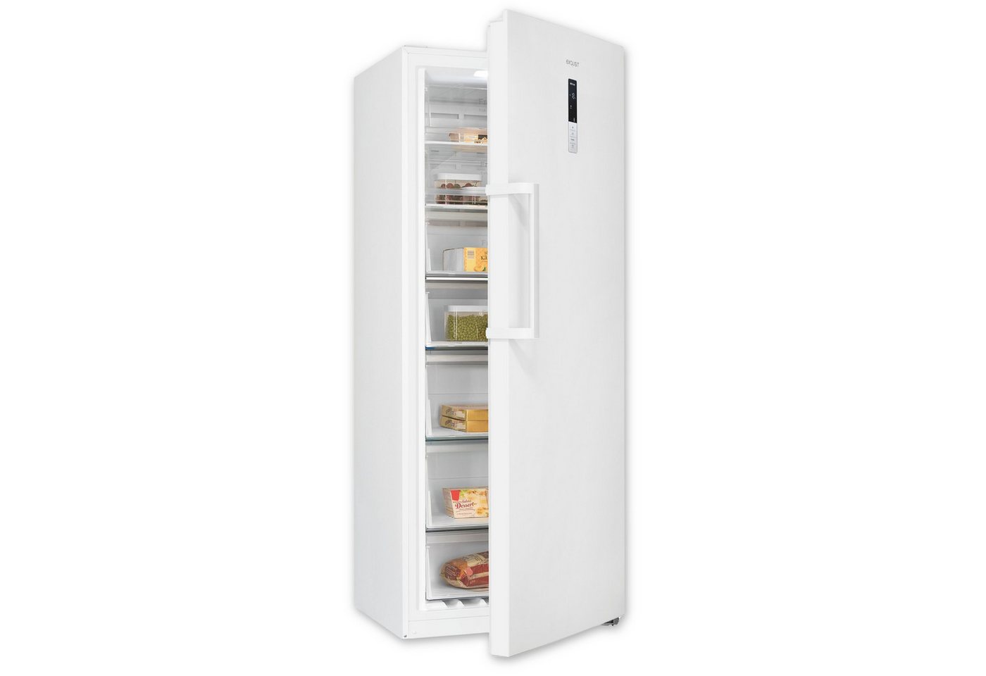 exquisit Gefrierschrank GS5380-NF-H-050D, 1855 cm hoch, 710 cm breit, NoFrost, 4-Sterne-Gefrieren, Alarm, Schnellkühlen, Schnellgefrieren