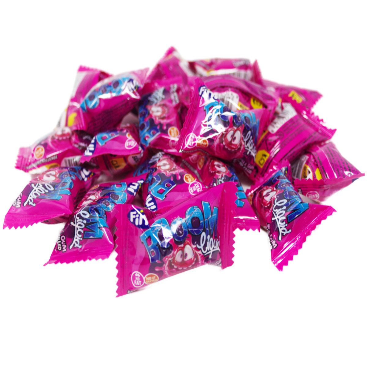 Fini Süßigkeit, Fini Boom Lipuid Filled Gum Strawberry Erdbeerkaugummi einzeln 5g