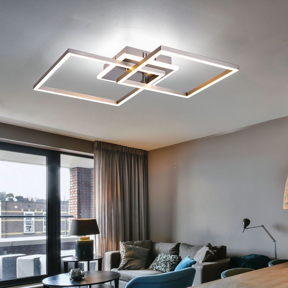 Wohnzimmer weiß Deckenleuchte, Deckenlampe LED verbaut, Designleuchte etc-shop fest LED Deckenleuchte Warmweiß, LED-Leuchtmittel