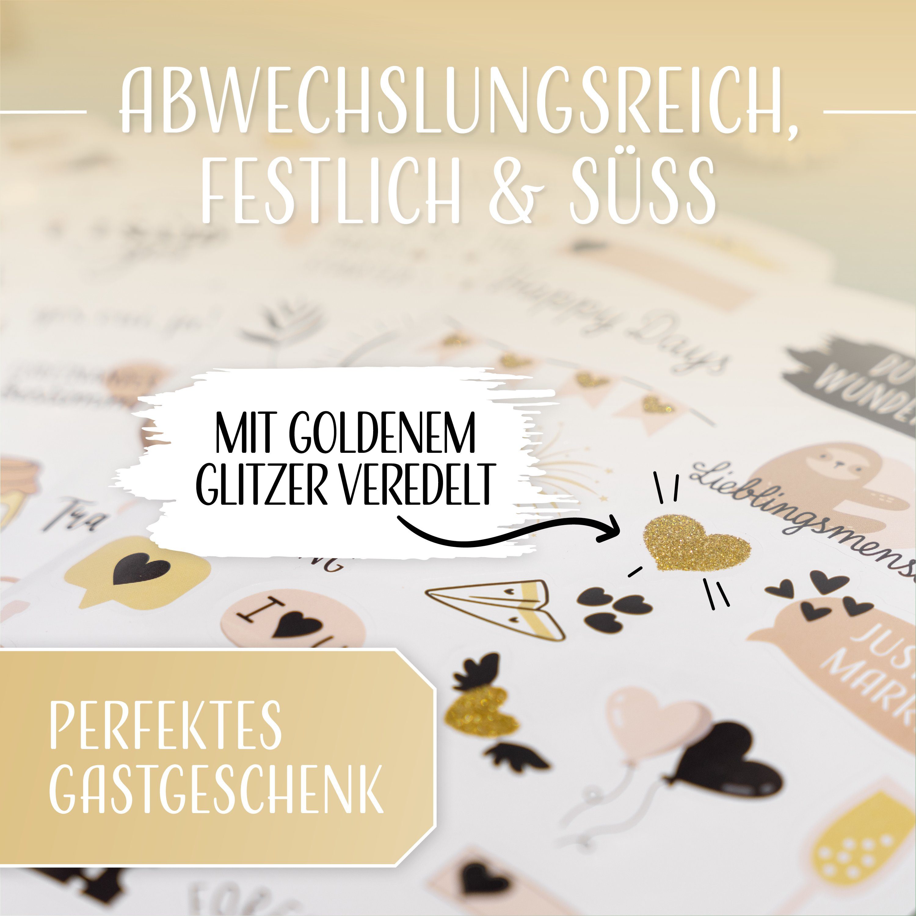 Amari Hochzeitskarte AMARI ® Sticker Hochzeit [168 Motive] - Veredelte Hochzeit Aufkleber