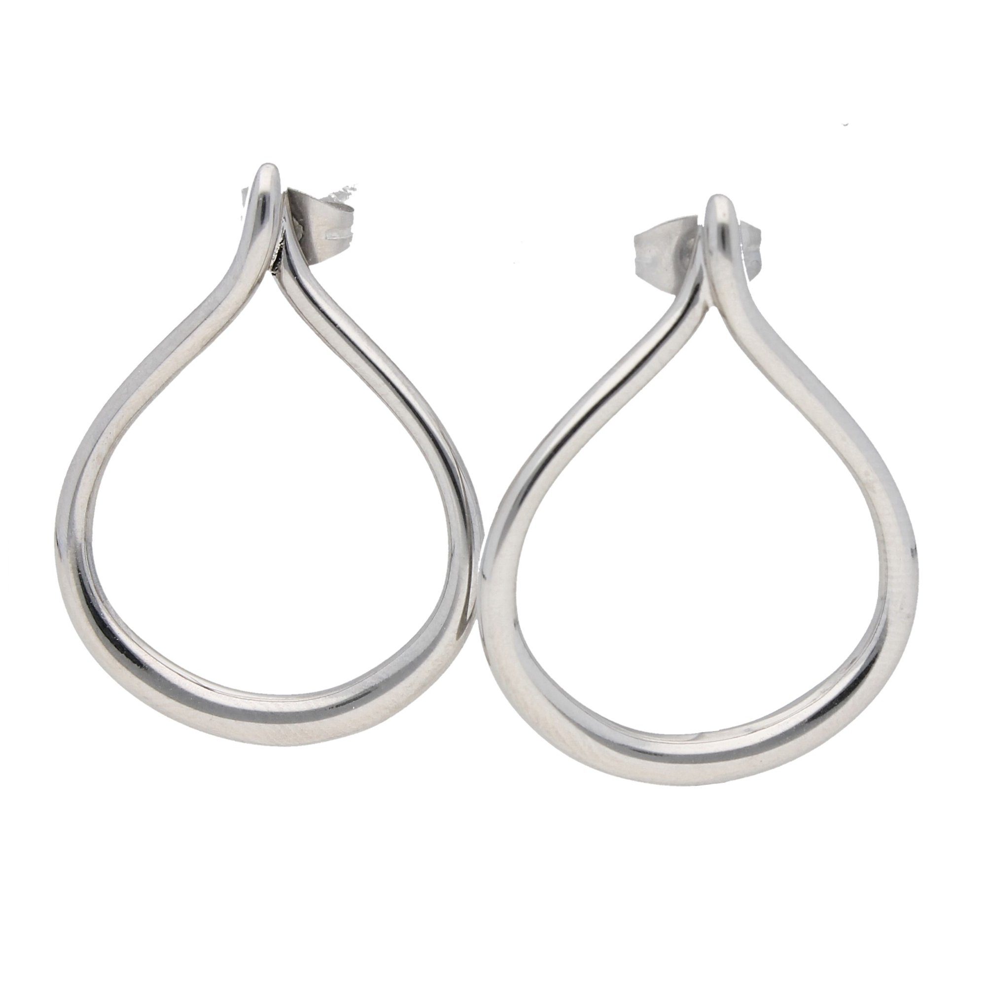 Jacques Charrel Paar Серьги-гвоздики geschwungen, Edelstahl