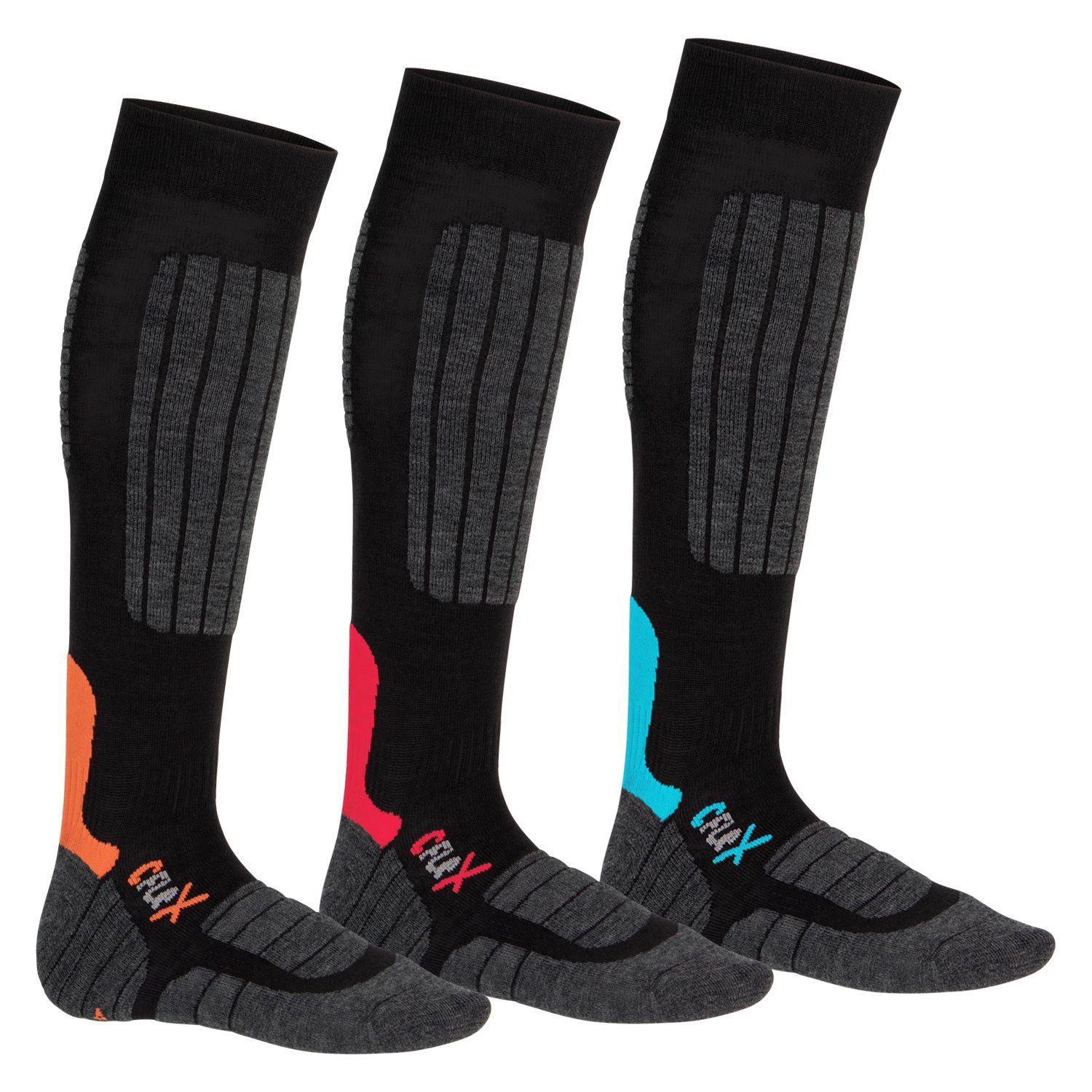 CFLEX Skisocken High Performance Ski- & Snowboard Socken für Damen & Herren 3-Farb-Pack