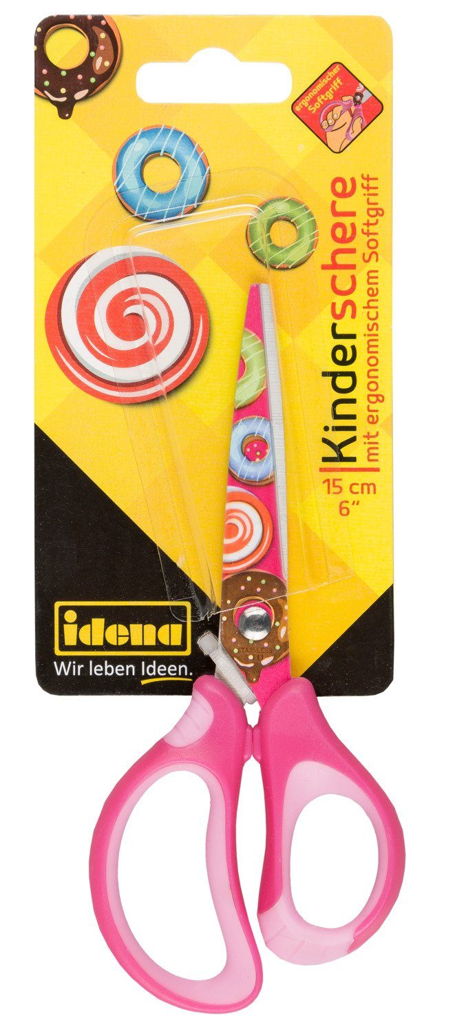 Idena Papierscheren Idena 14027 - Softschere mit Donut-Motiv, rosa, 1 Stück