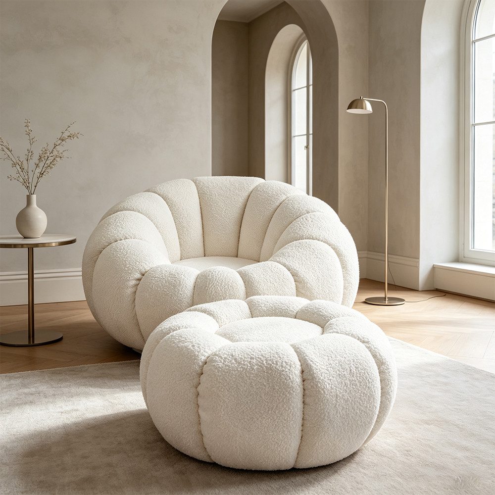 Muxing Loungesessel Teddy-Loungesessel, weich gepolstert, besonderes Design (2-St) – Bild 5 von 5