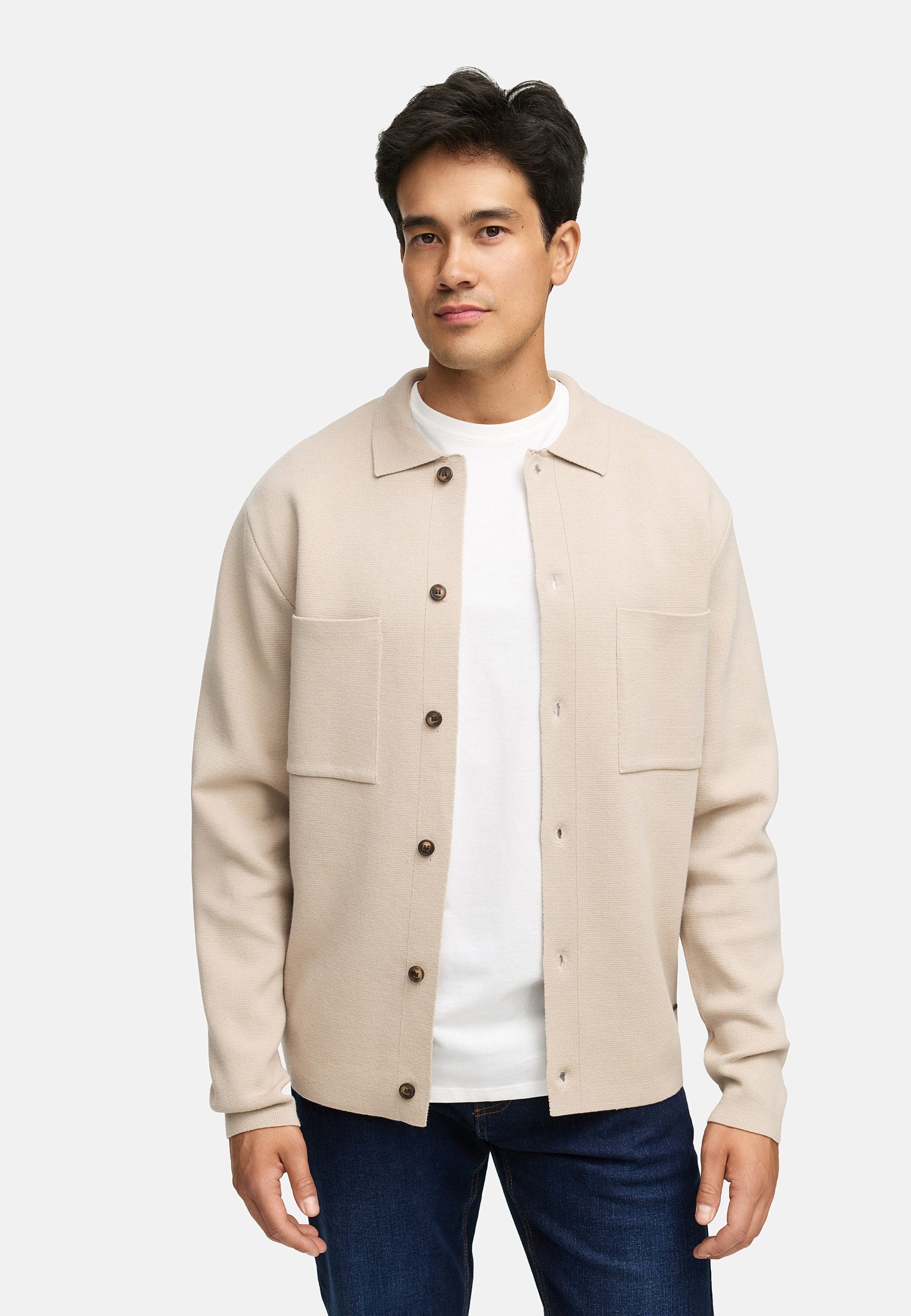 Indicode Strickjacke Herren INBellino Cardigan Herrenstrickjacke Moderne Strickjacke mit Kentkragen und Brusttaschen