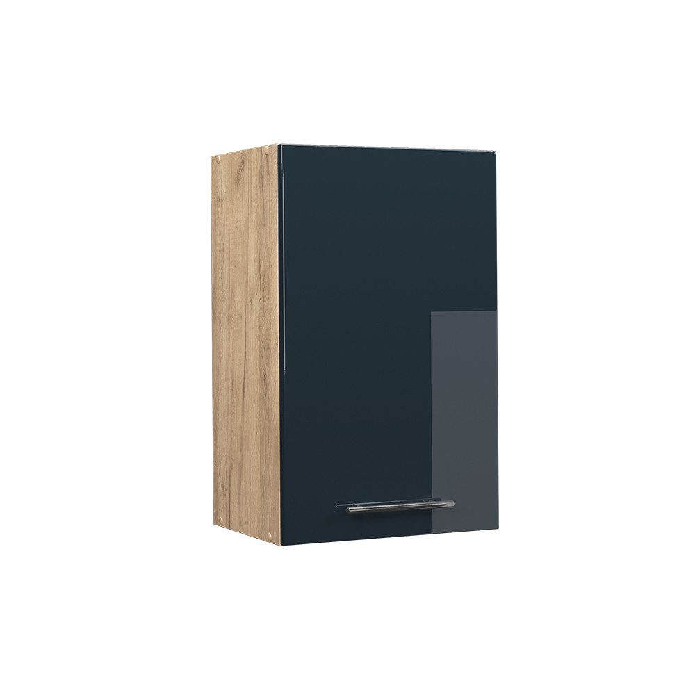 Vicco Hängeschrank Fame-Line, Dunkelblau Hochglanz/Goldkraft Eiche, günstig online kaufen
