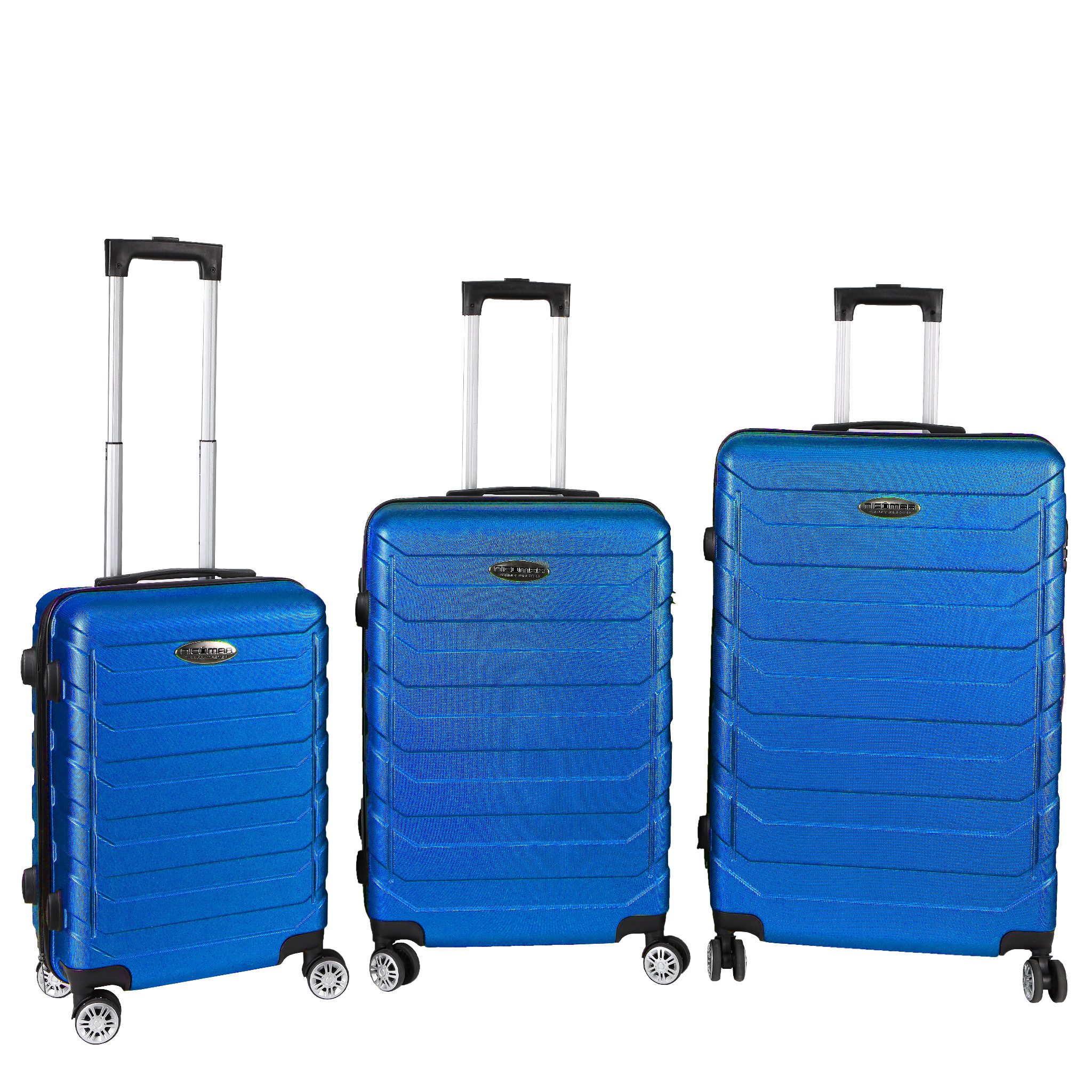 Hartschalen-Trolley Koffer Reisekoffer 3er Kofferset Hartschalenkoffer Blau
