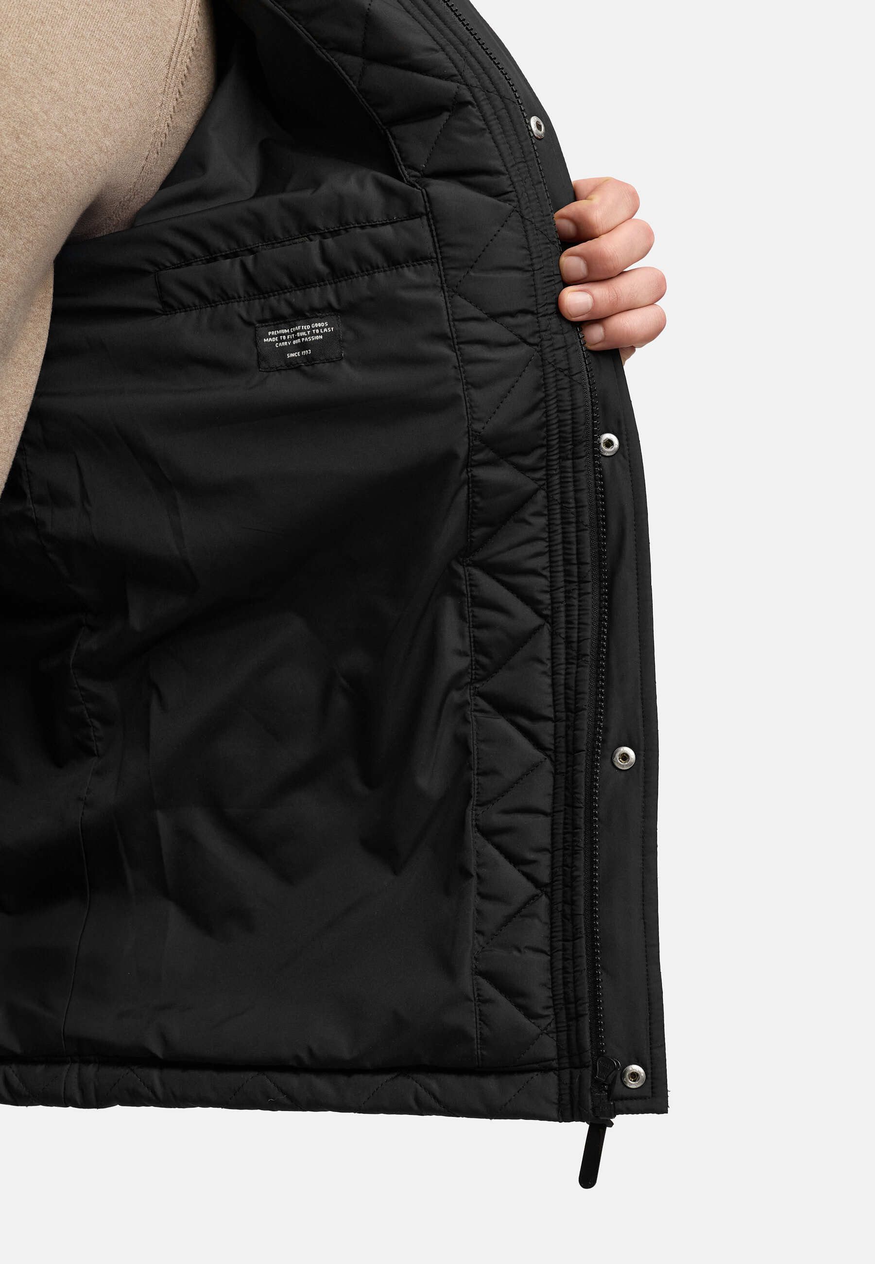 Indicode Steppjacke Herren INDrills Herrenjacke Daunen-Optik mit Cordkragen und Pattentaschen