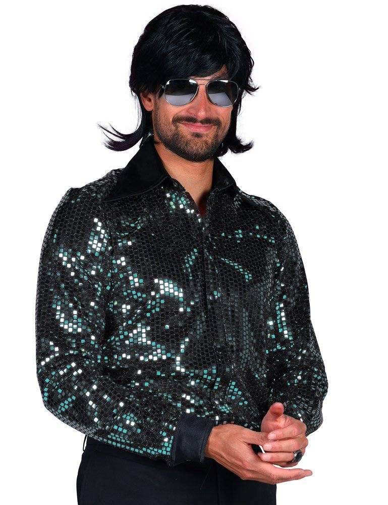 thetru Kostüm Show Pailletten Hemd 'Night Fever' für Herren - Tü