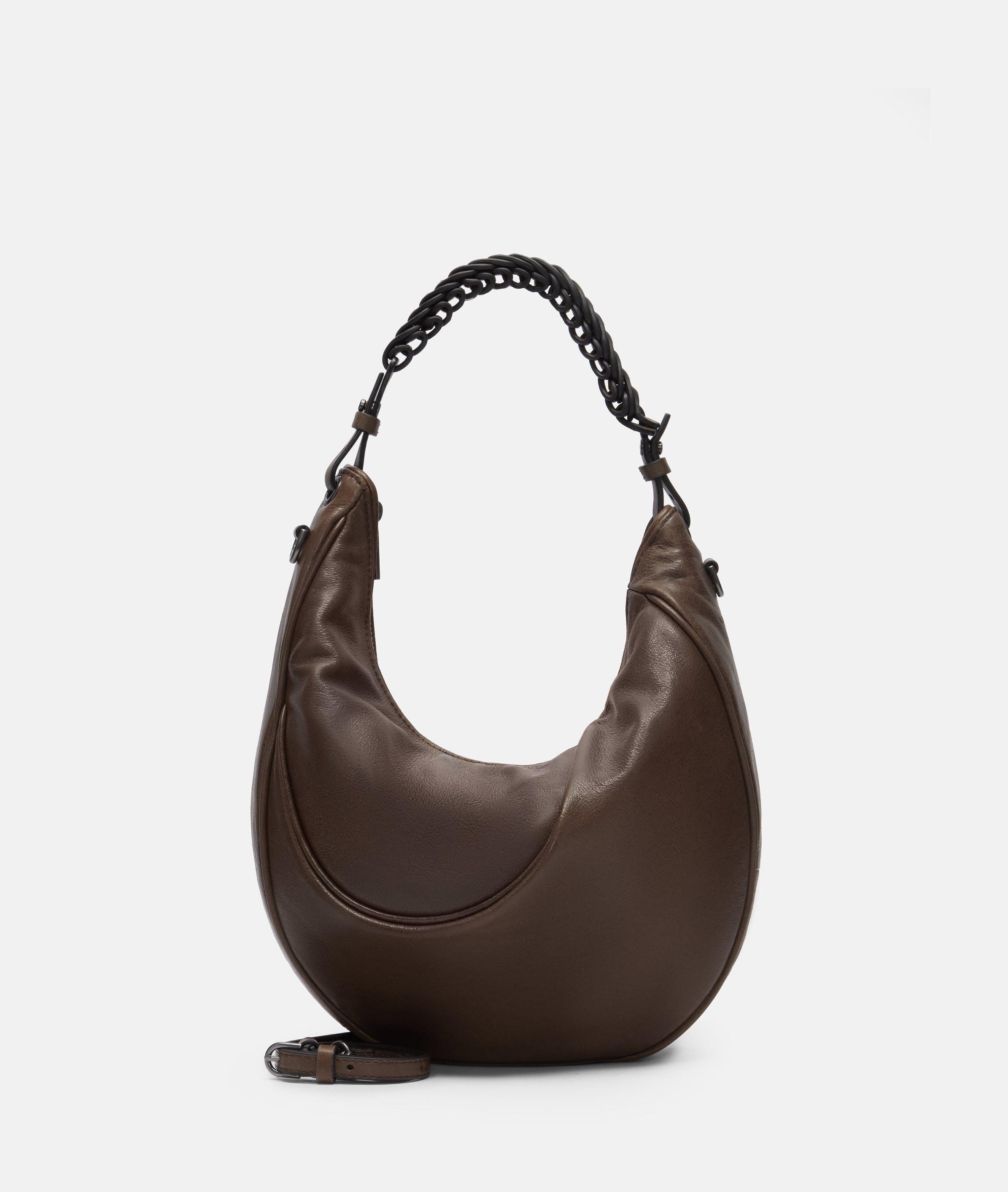 Liebeskind Berlin Schultertasche Luna Hobo S, Handliche Hobo-Bag aus gewachstem Leder