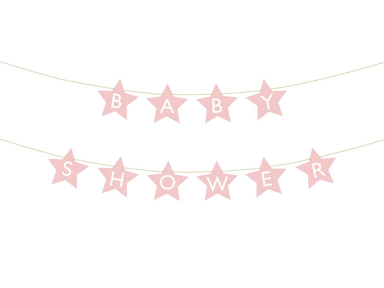 Girlande, Baby rosa Girlande Banner aus Shower 16,5x290cm Papier partydeco