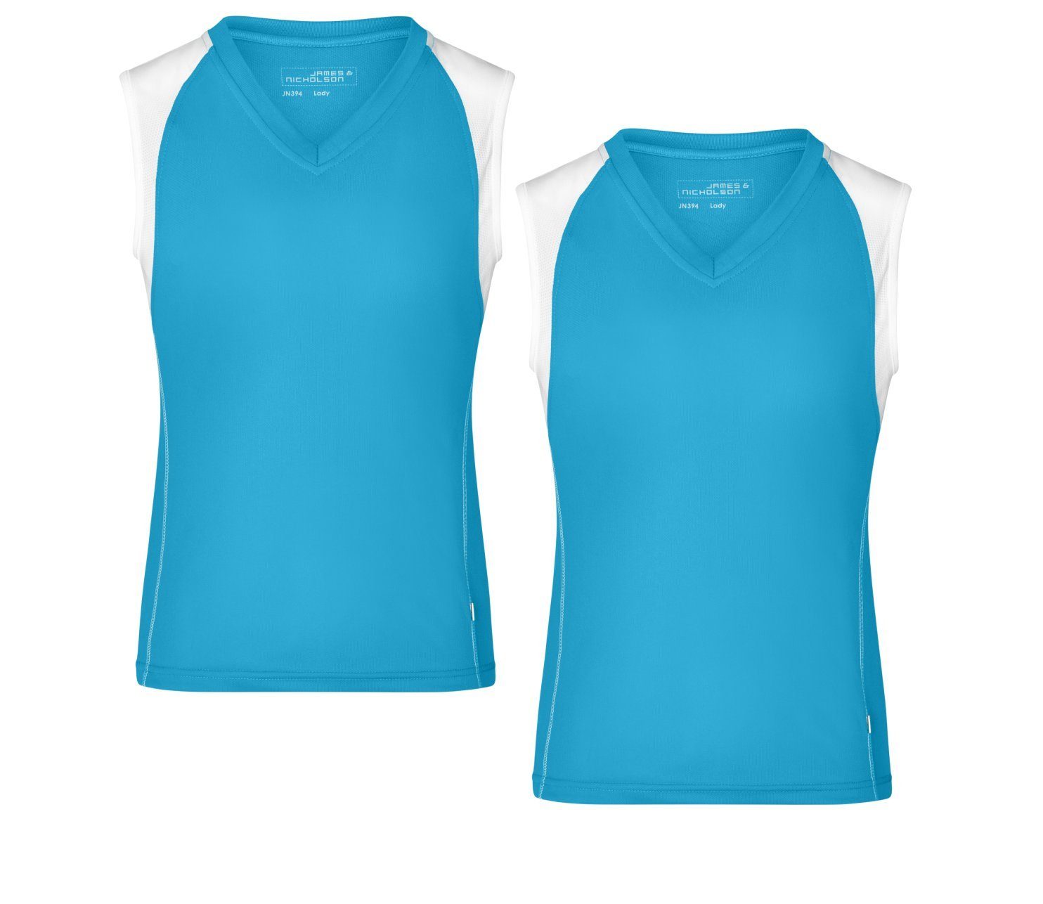 James & Nicholson Lauftop Doppepack Atmungsaktives Damen Running Top JN394 (Doppelpack, 2er-Pack) Feuchtigkeitsregulierend