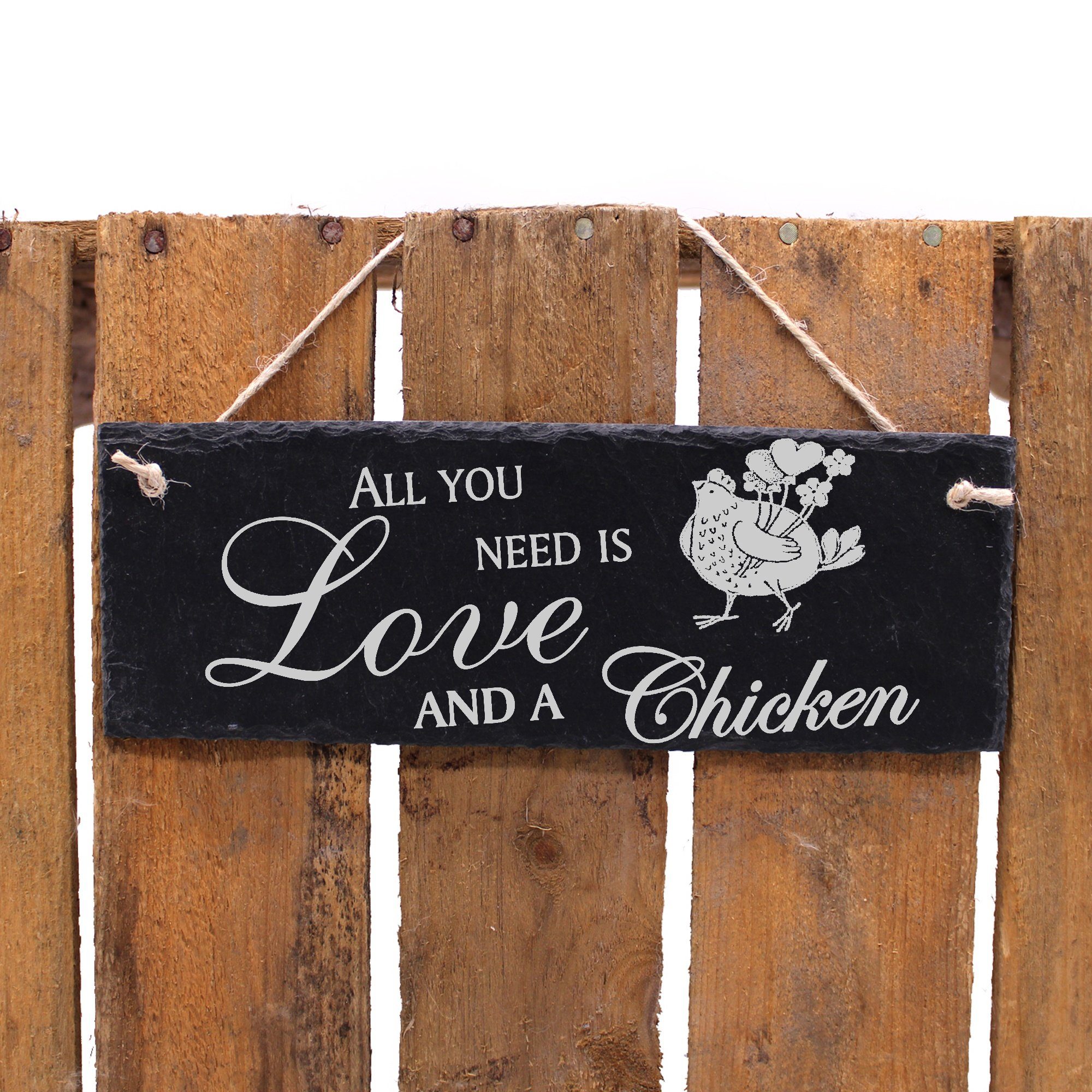 mit Herzen Dekolando and you All is Love Henne need a 22x8cm Hängedekoration Chicken