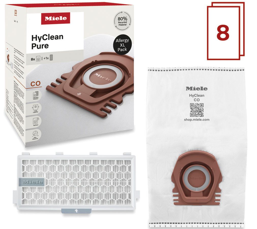 Miele Staubsaugerbeutel XL-Pack Allergy Staubsaugerbeutel HyClean Pure CO, passend für Miele, 9 St., Miele Original Zubehör
