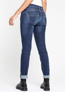 GANG Skinny-fit-Jeans 94NELE mit Rundpasse und seitlichen Dreieckseinsätzen f. e. tolle Silhouette