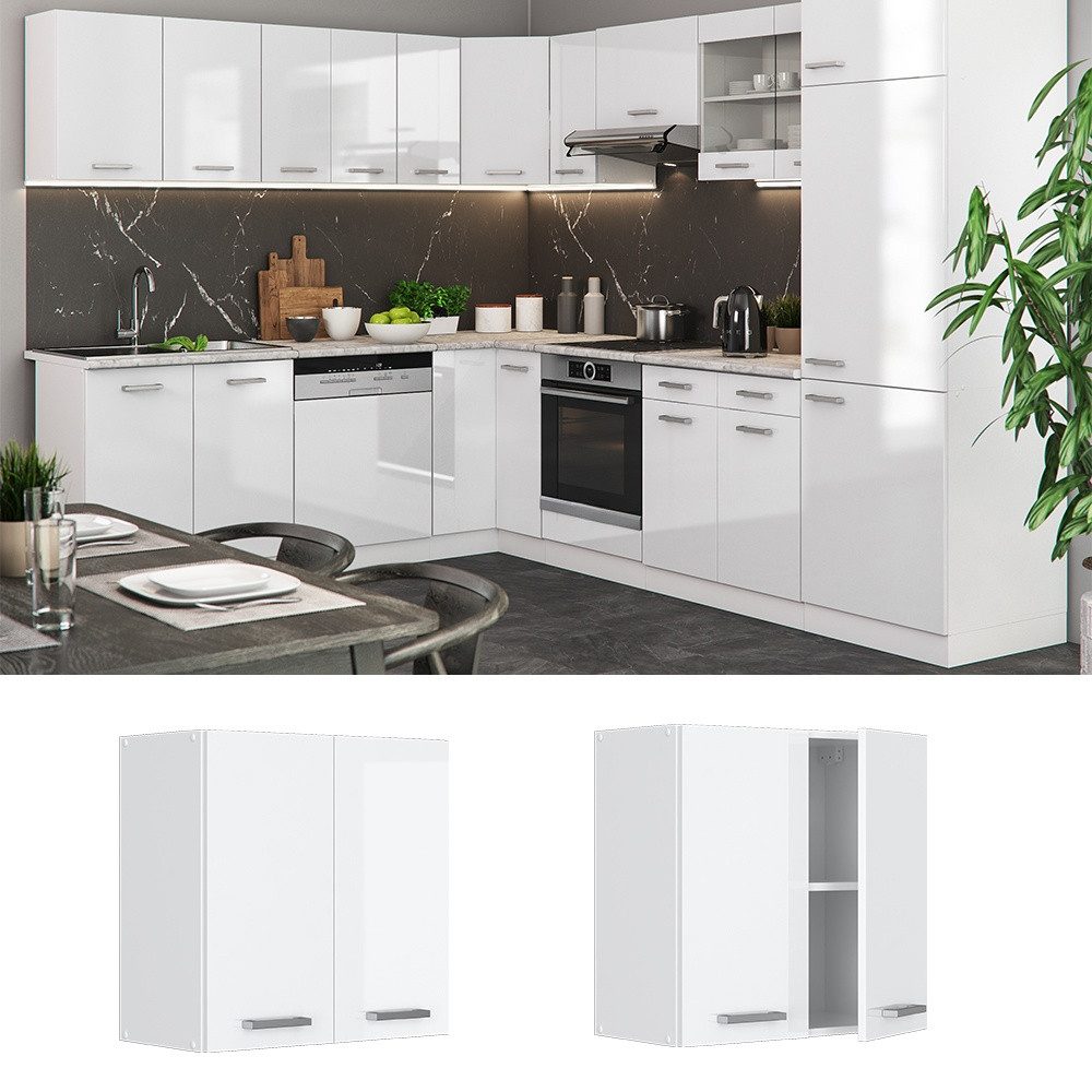 Vicco Hängeschrank R-Line, Weiß Hochglanz/Weiß, 60 cm (1-St)