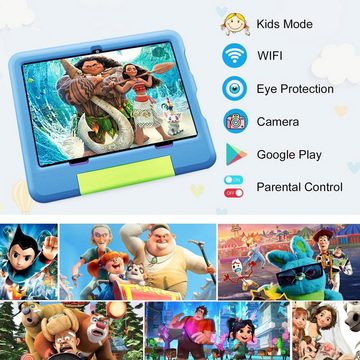XUEMI Lange Akkulaufzeit Tablet (10", 128 GB, Android 13, 2,4G+5G, Für Kinder,mit WiFi,Dual-Kamera,Bluetooth,1280 x 800 Tablet mit Hüllen)