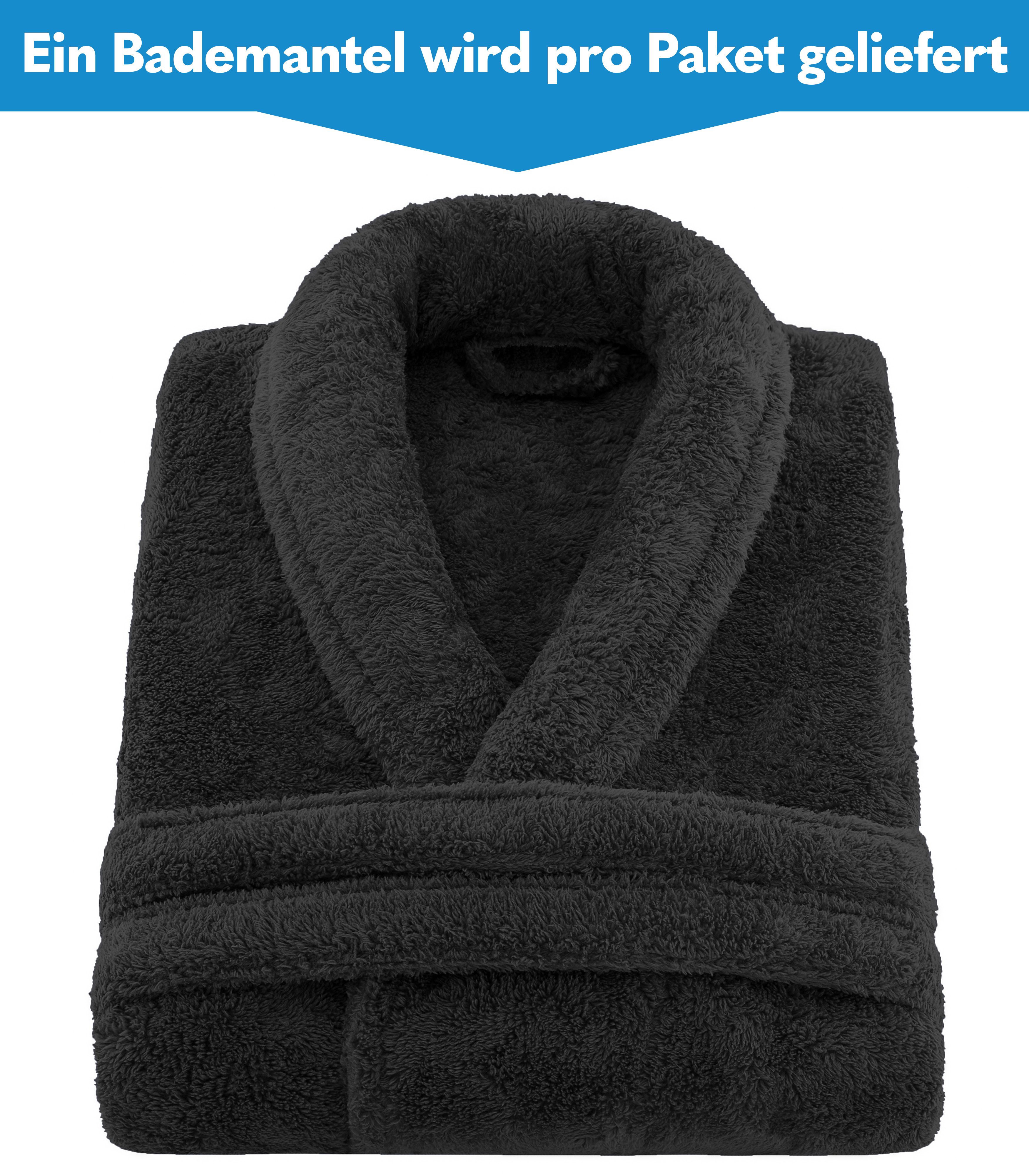 HAMMETEX Bademantel Bademantel unisex, ultraweicher & flauschiger Fleecemantel, Langform, Fleece, Schalkragen, Gürtel, ideal für Sauna & Spa, Hotelbademantel, Morgenmantel